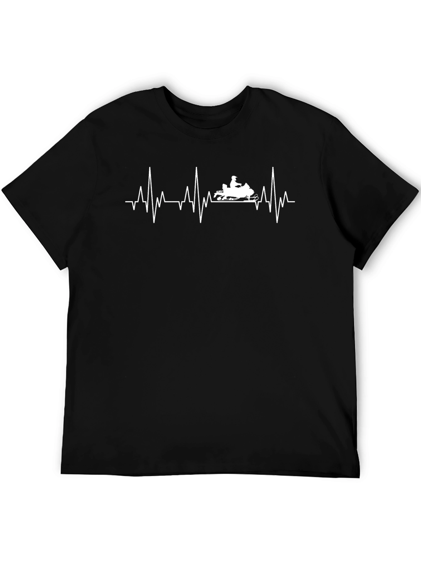 Snowmobile Heartbeat T-Shirt - Black