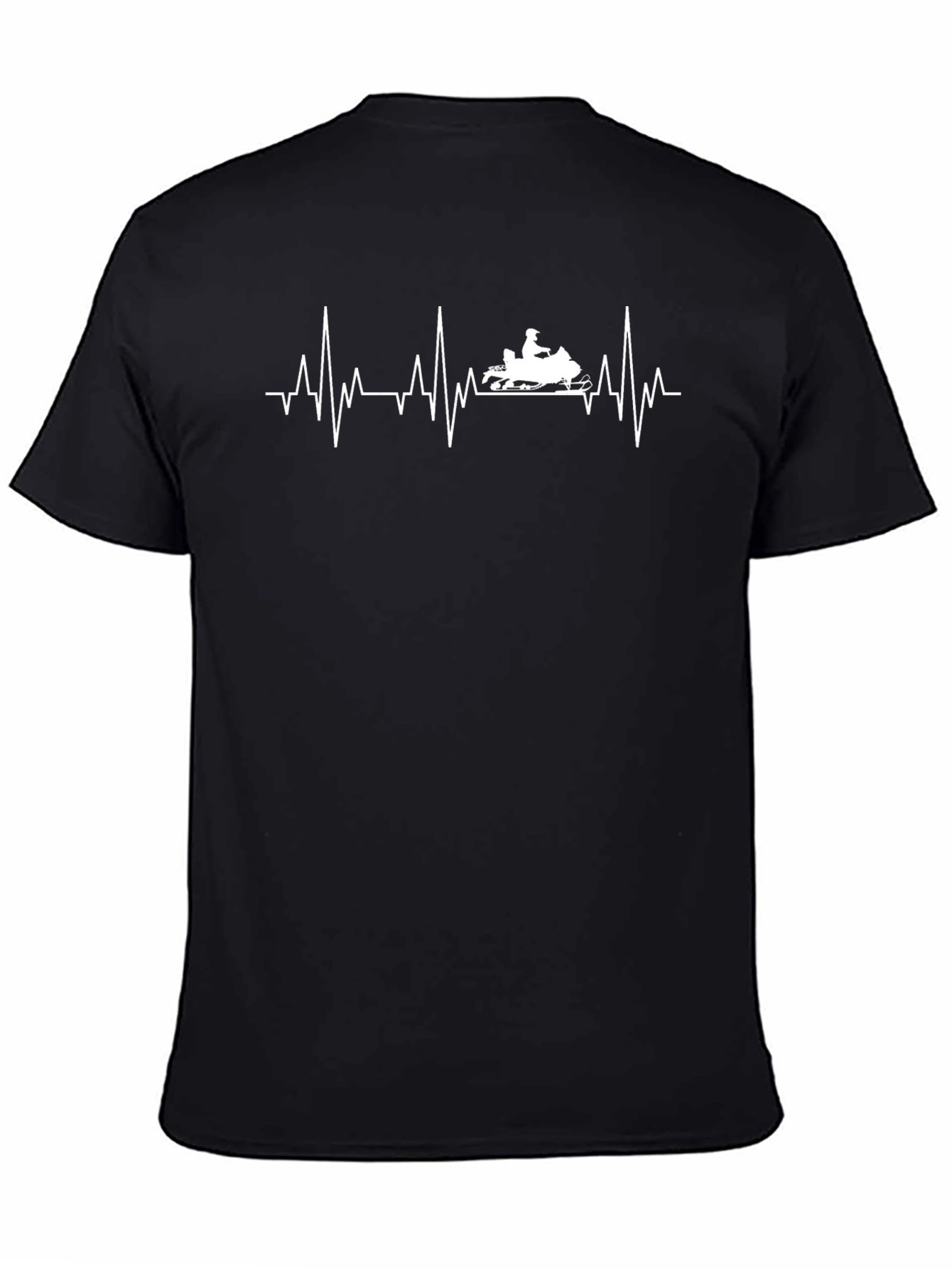 Snowmobile Heartbeat T-Shirt - Black