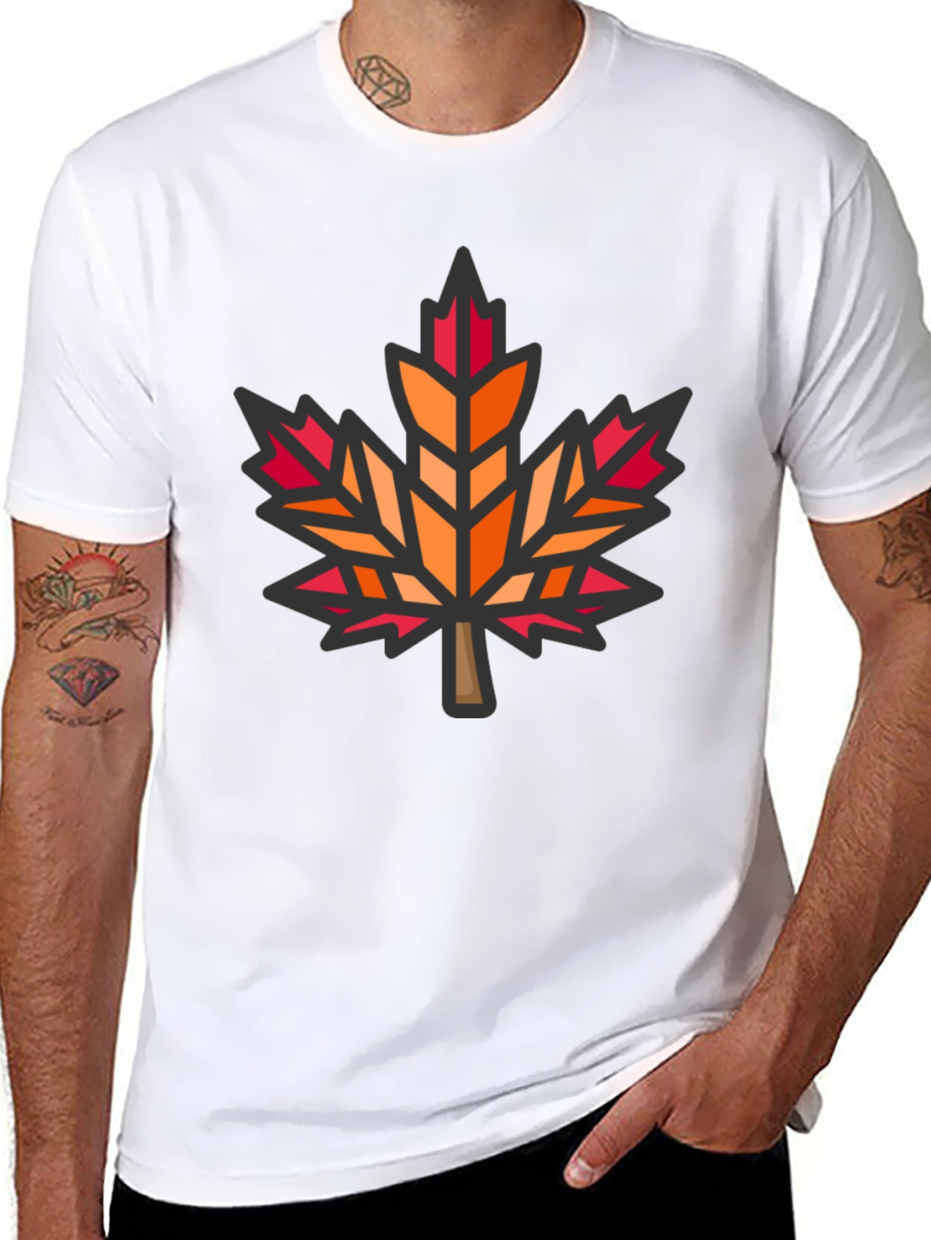 Maple Leaf Graphic Black T-Shirt