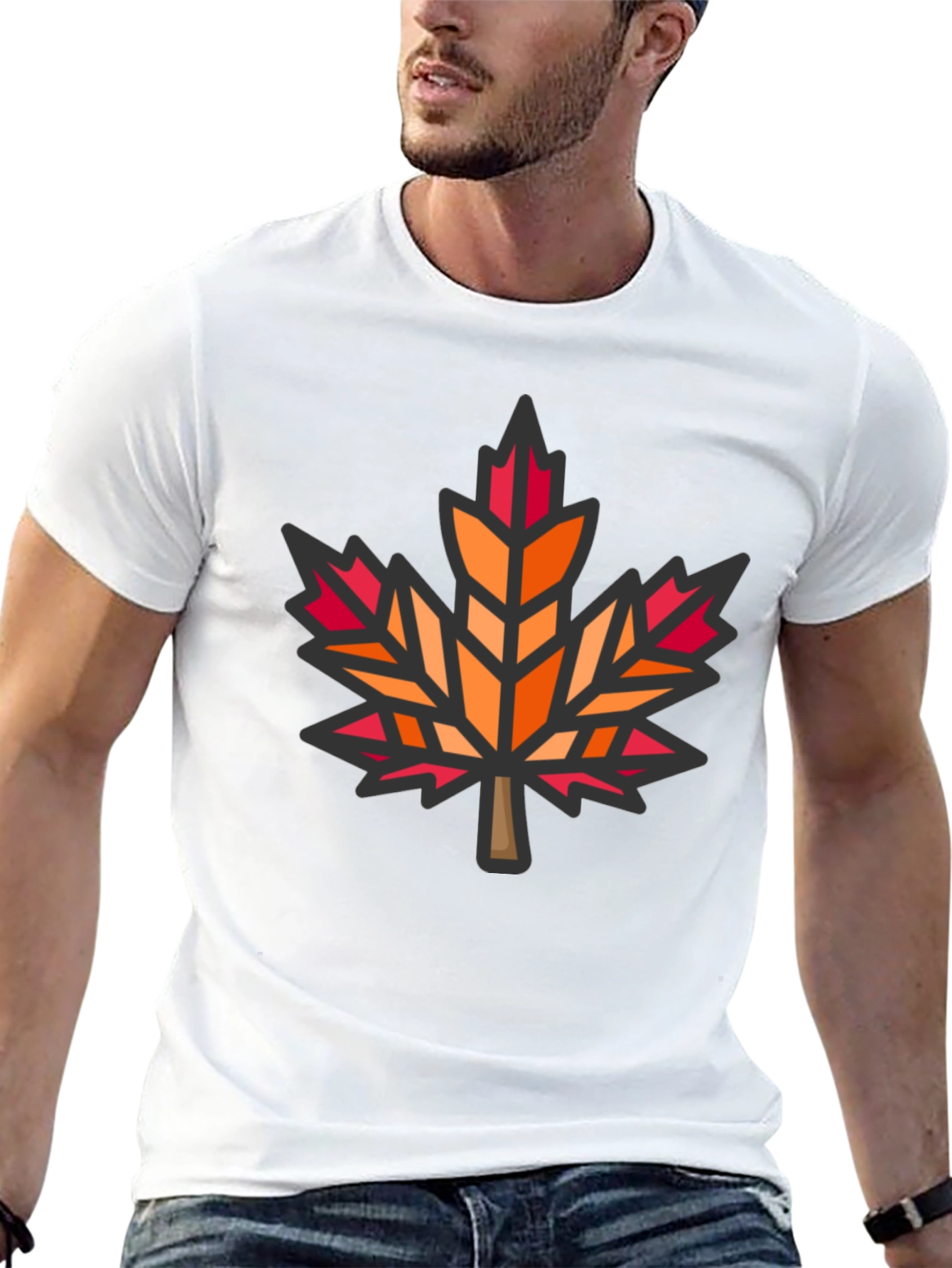 Maple Leaf Graphic Black T-Shirt