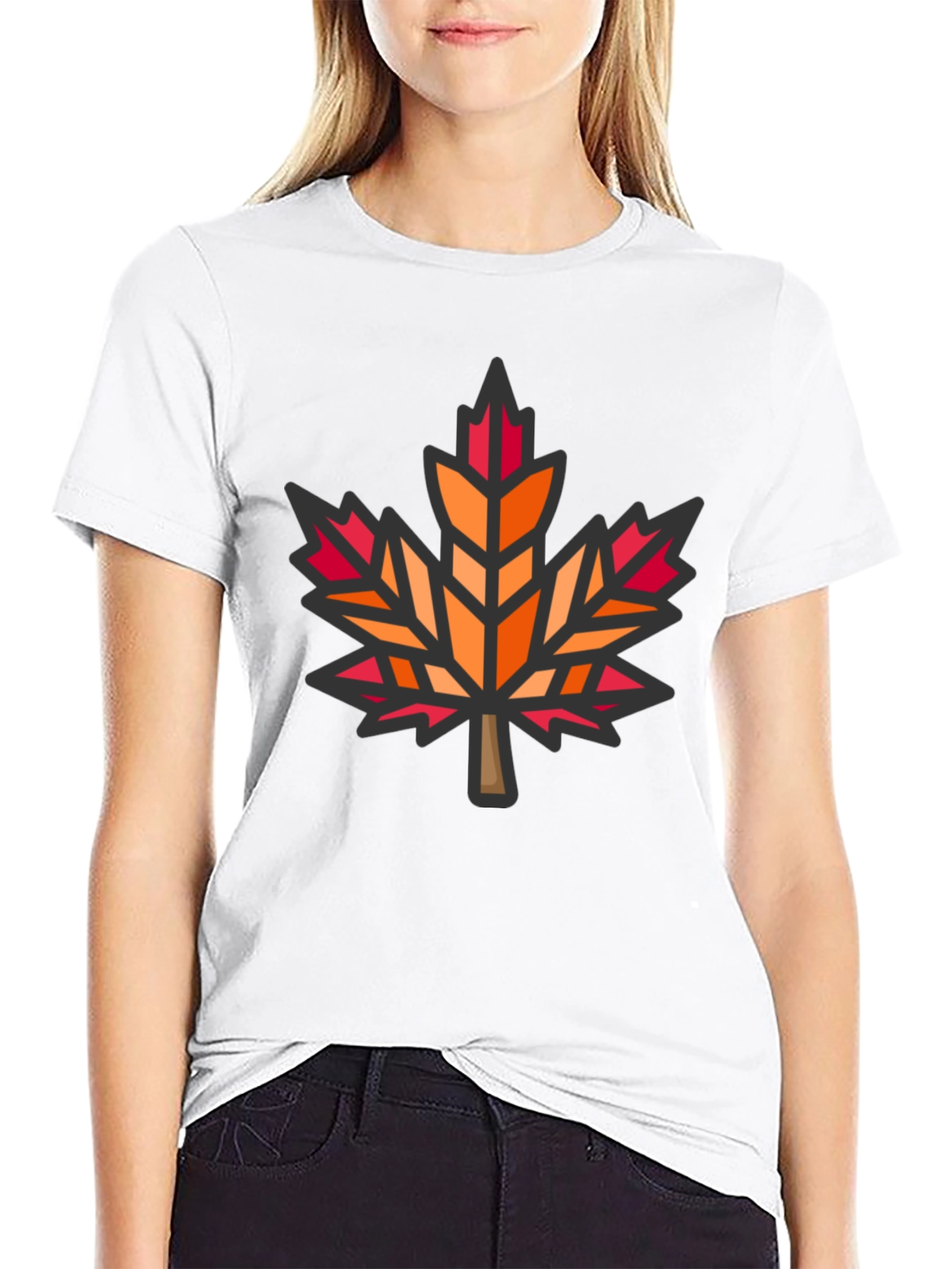 Maple Leaf Graphic Black T-Shirt
