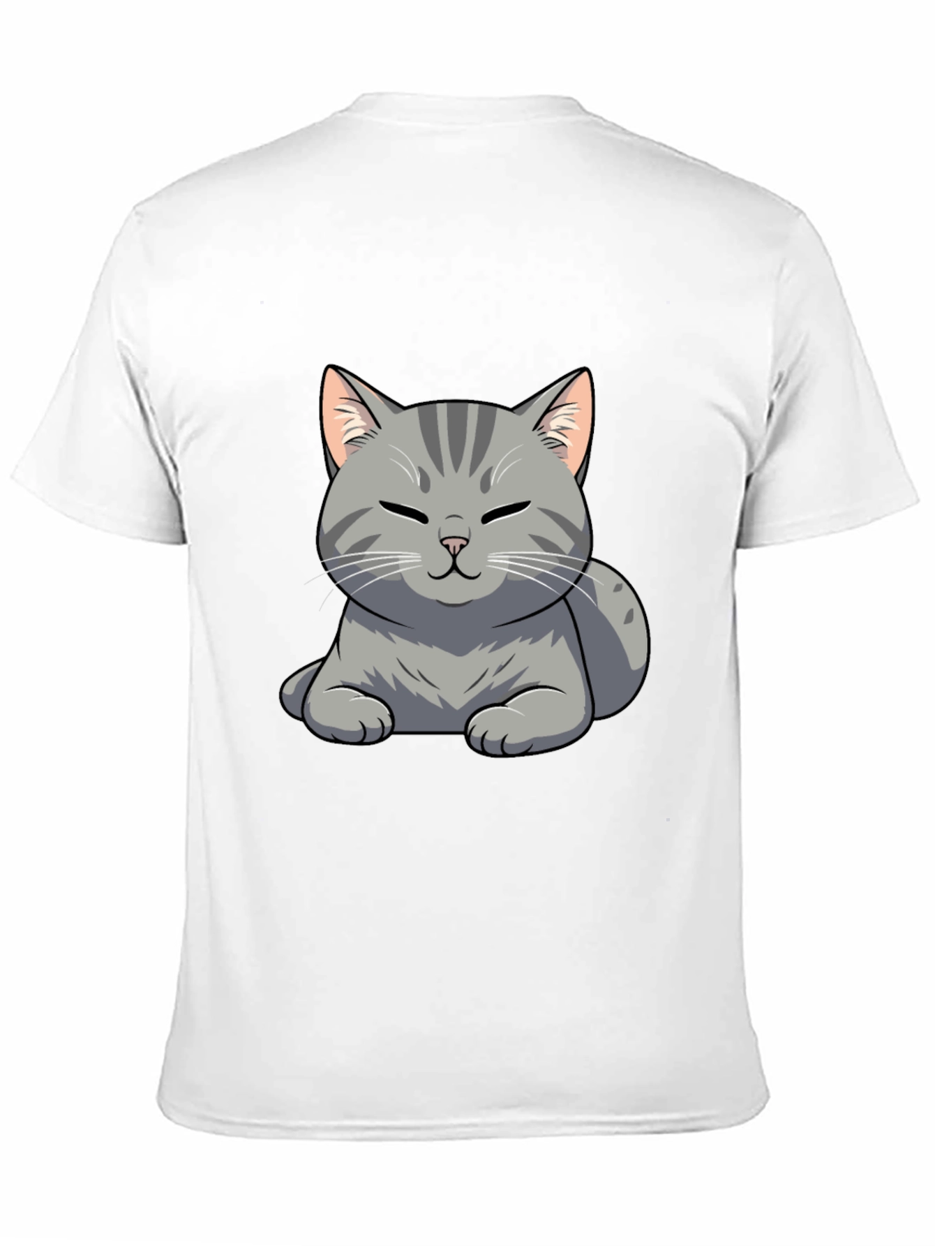 Cute Cat Graphic Tee - Black Cotton T-Shirt