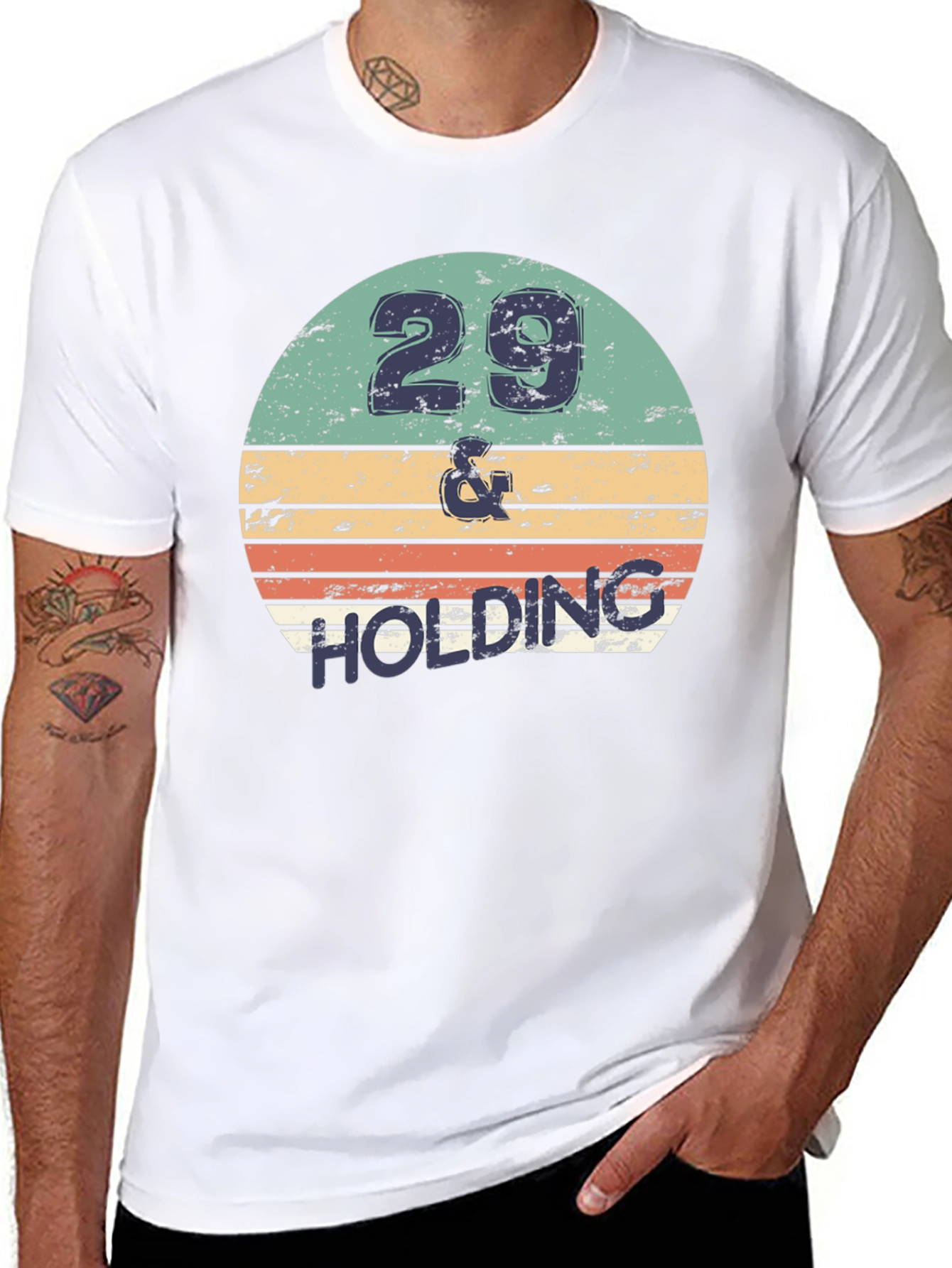 29 & Holding Birthday T-Shirt Retro Design