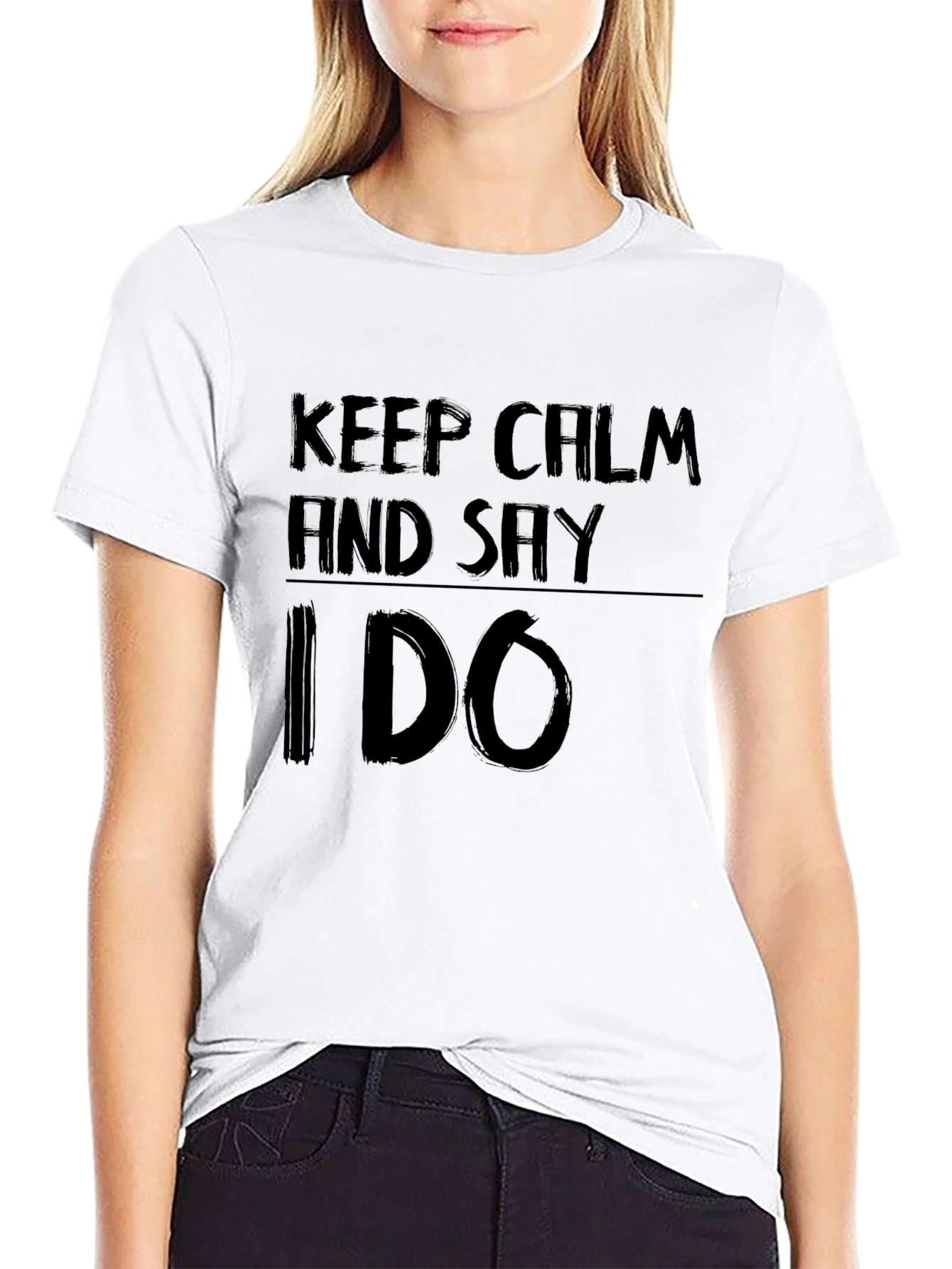 Keep Calm and Say I Do Black Graphic Tee