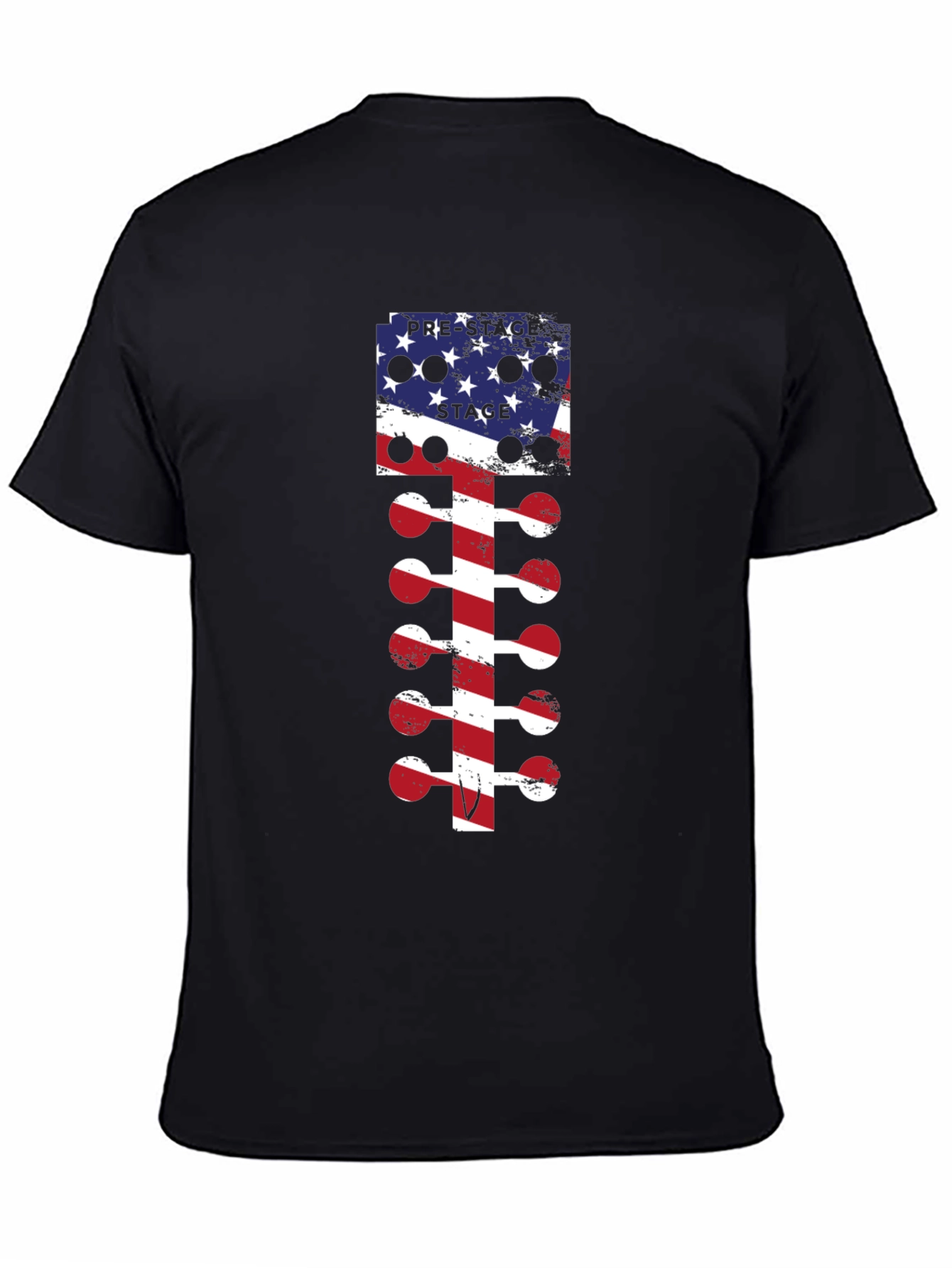 American Flag Drag Racing Tree T-Shirt