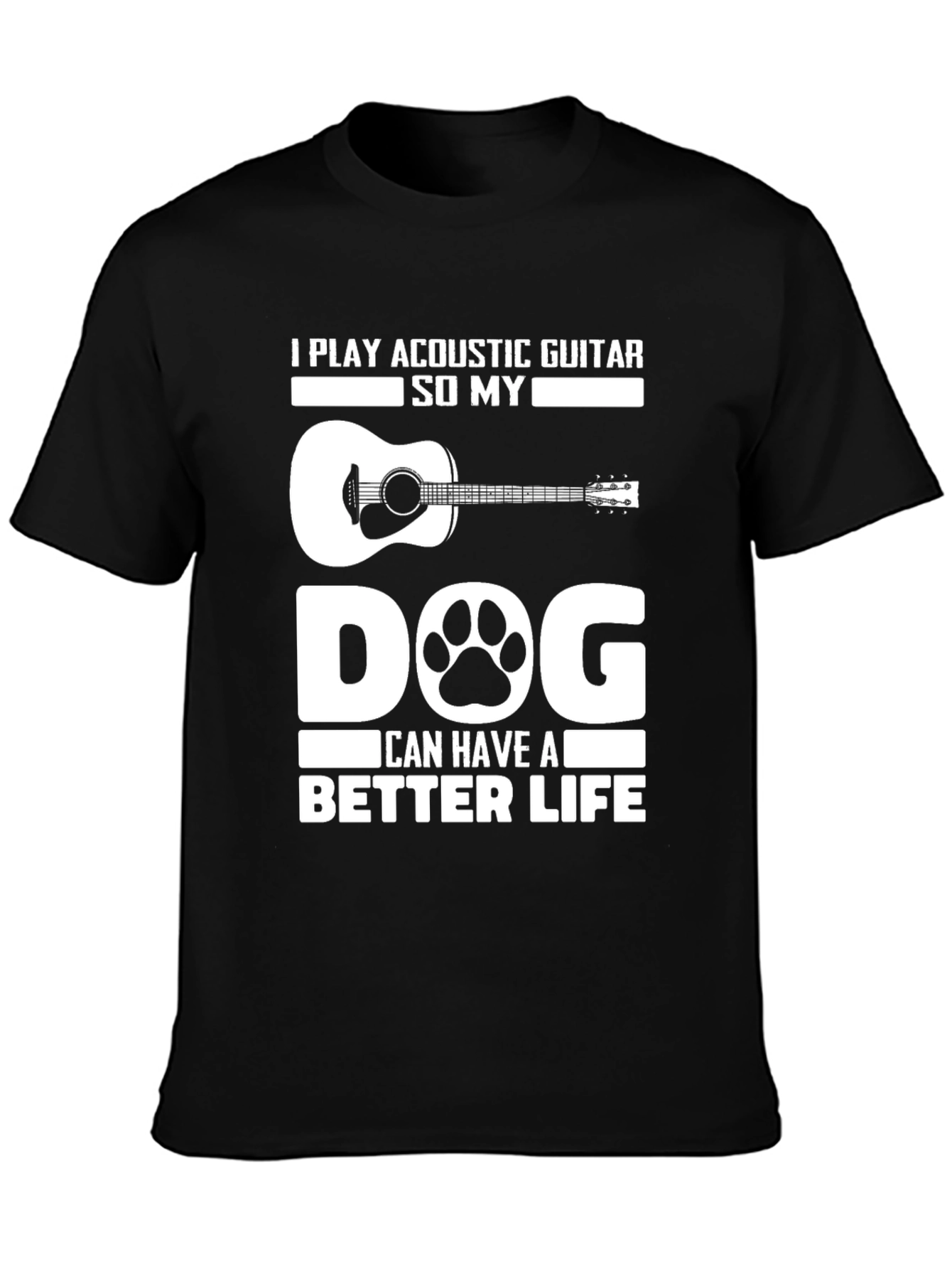 Acoustic Guitar Dog Lover T-Shirt