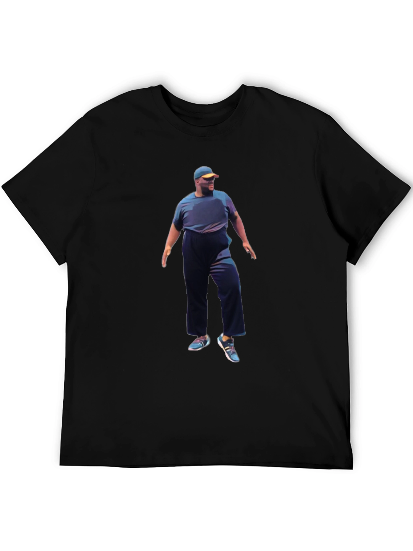 Mans Black T-Shirt with Digital Image