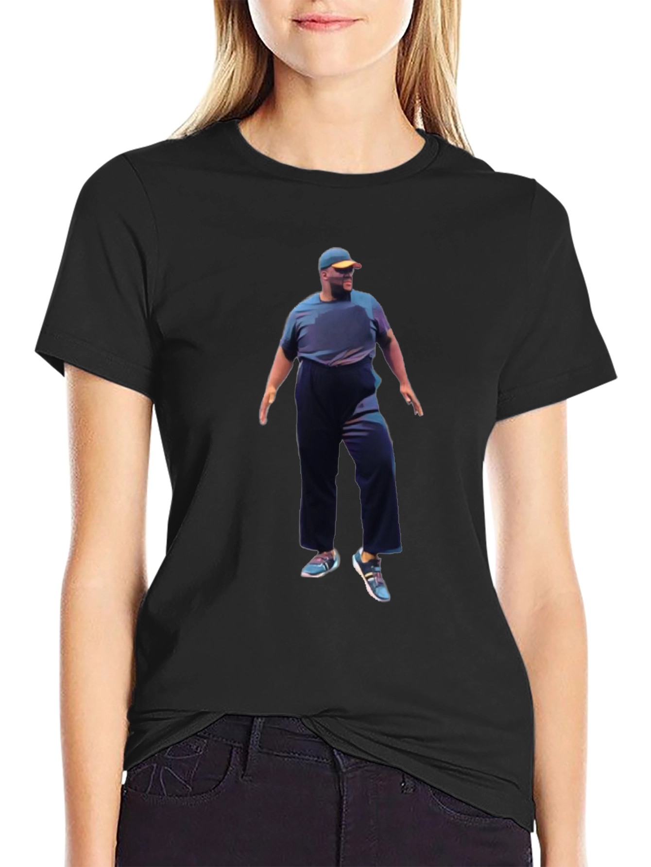 Mans Black T-Shirt with Digital Image