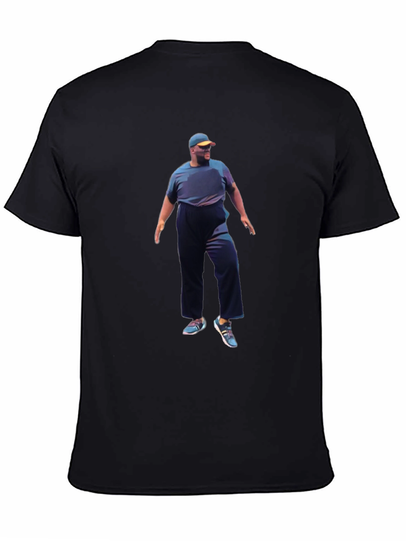 Mans Black T-Shirt with Digital Image