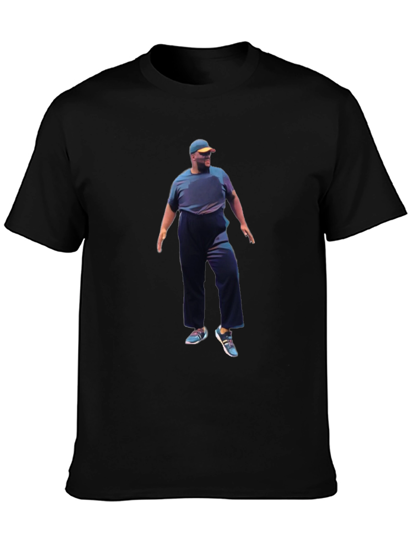 Mans Black T-Shirt with Digital Image