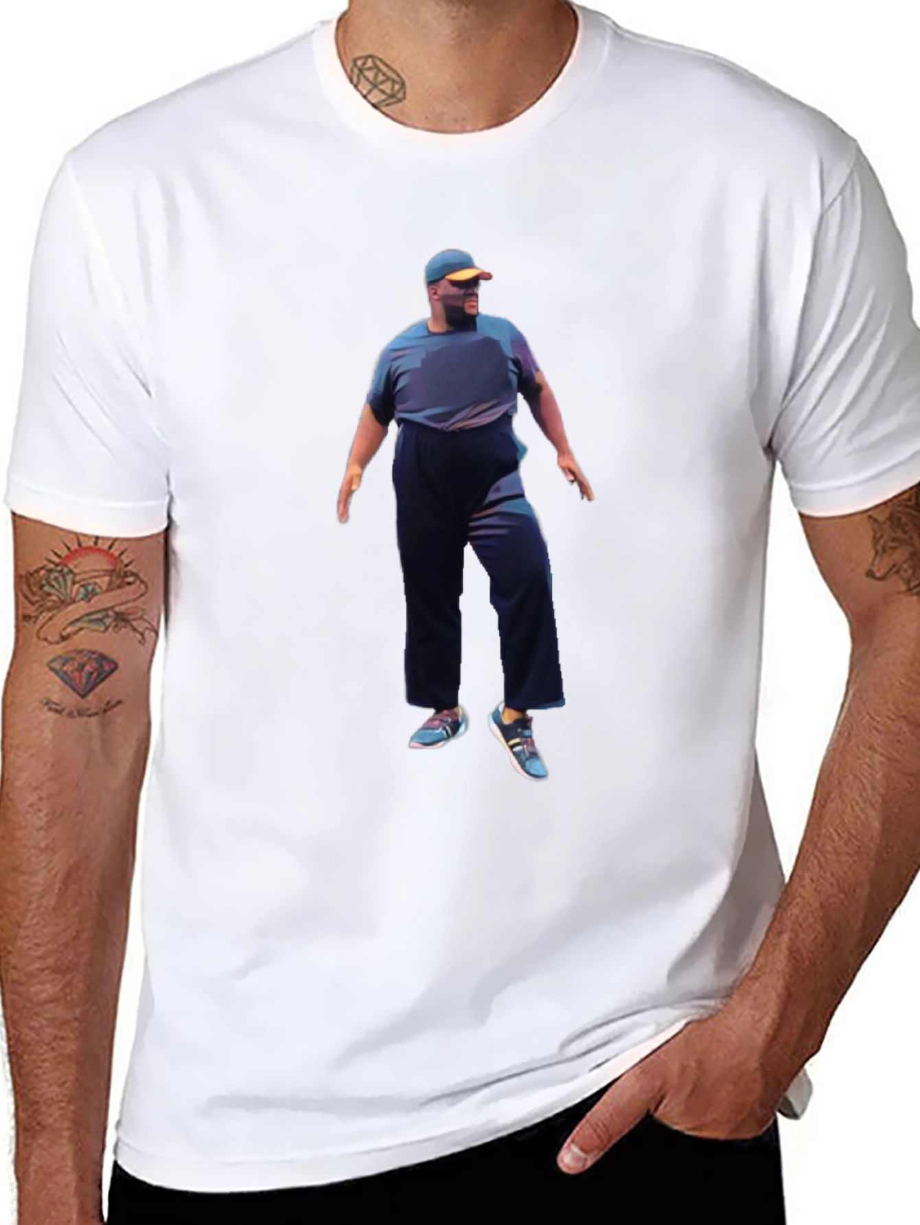 Mans Black T-Shirt with Digital Image