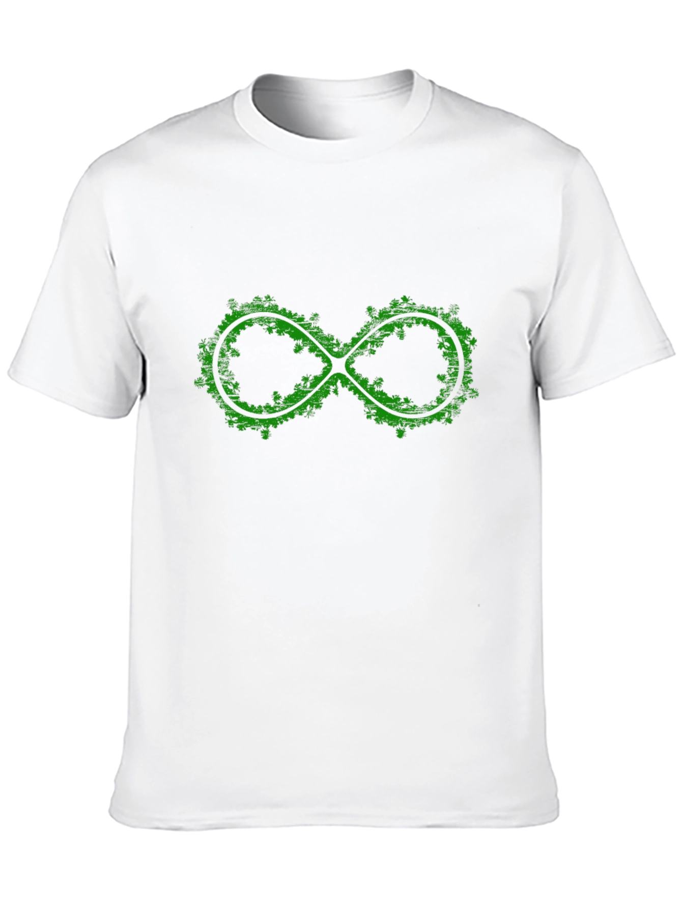 Green Infinity Symbol Graphic Black T-Shirt