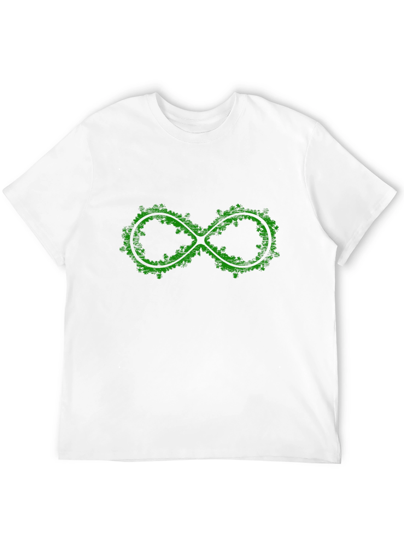 Green Infinity Symbol Graphic Black T-Shirt