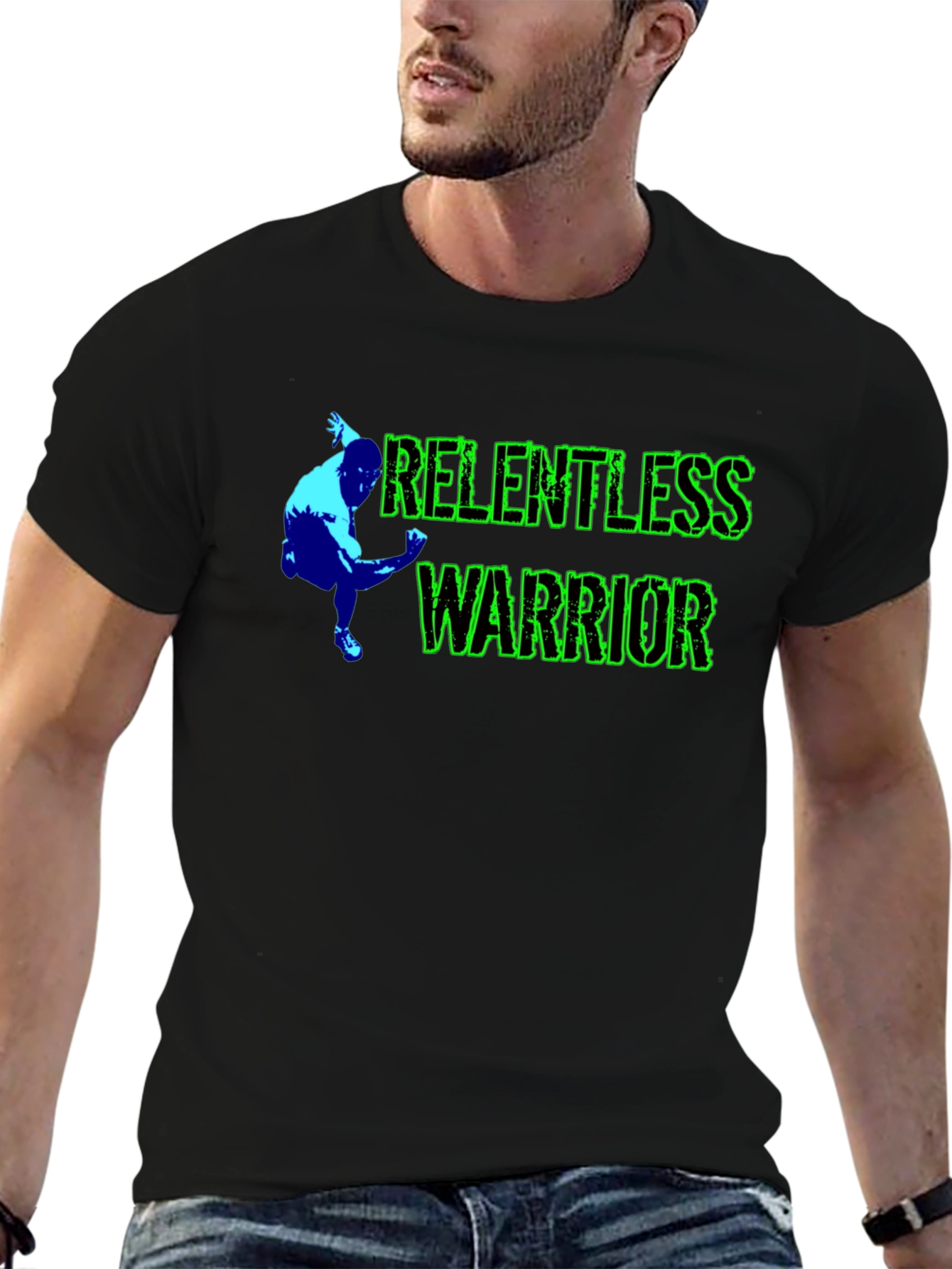 Relentless Warrior Black Graphic Tee