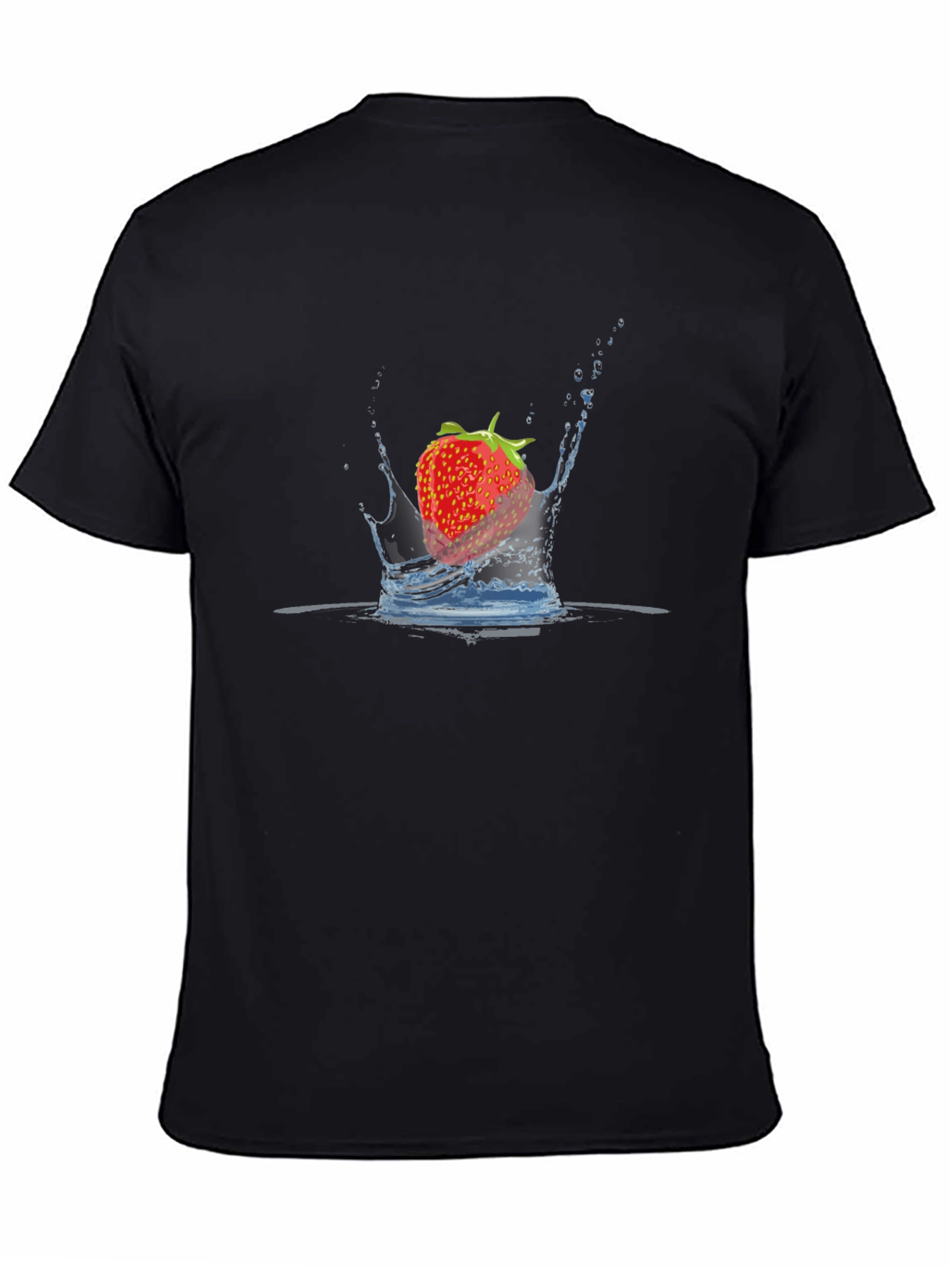 Strawberry Splash Black T-Shirt