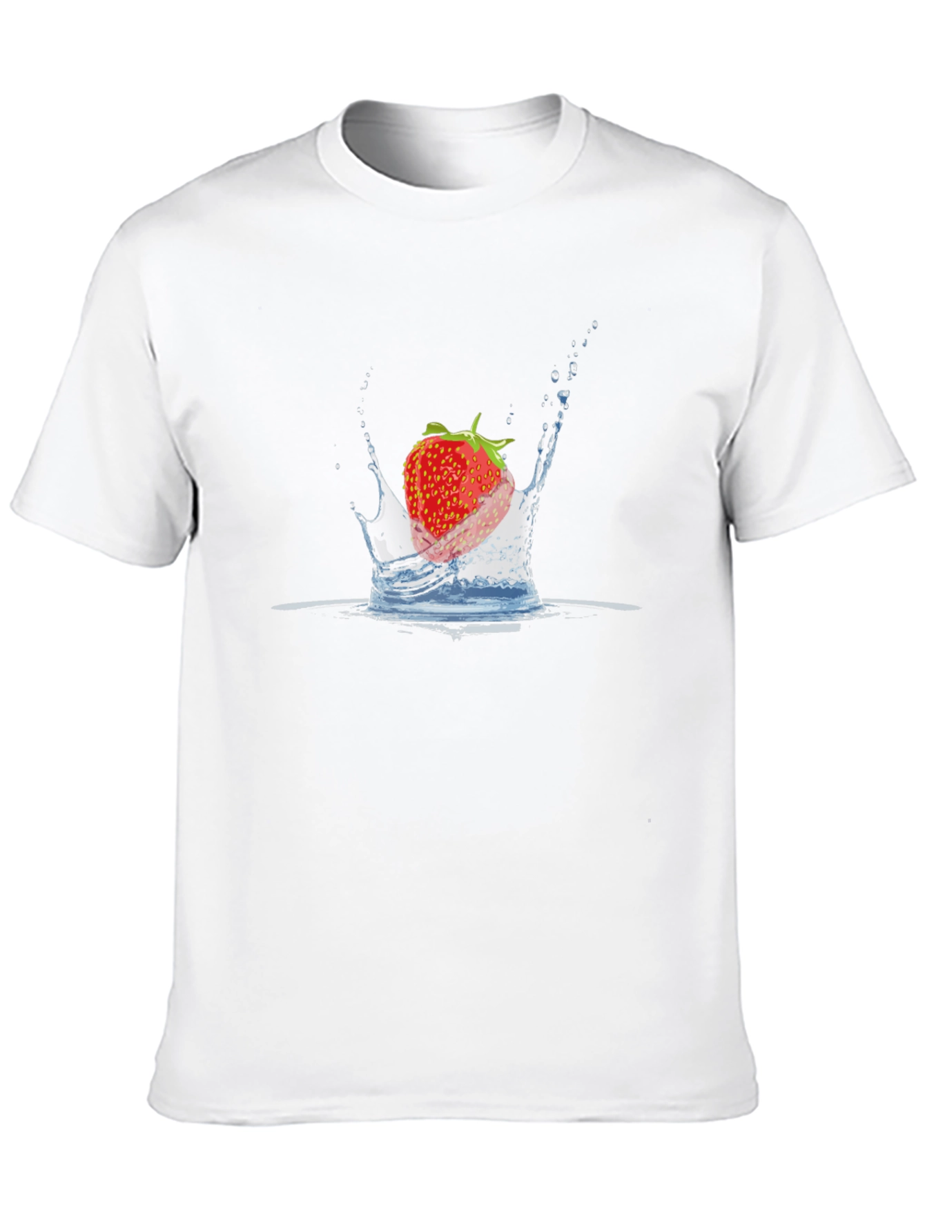 Strawberry Splash Black T-Shirt