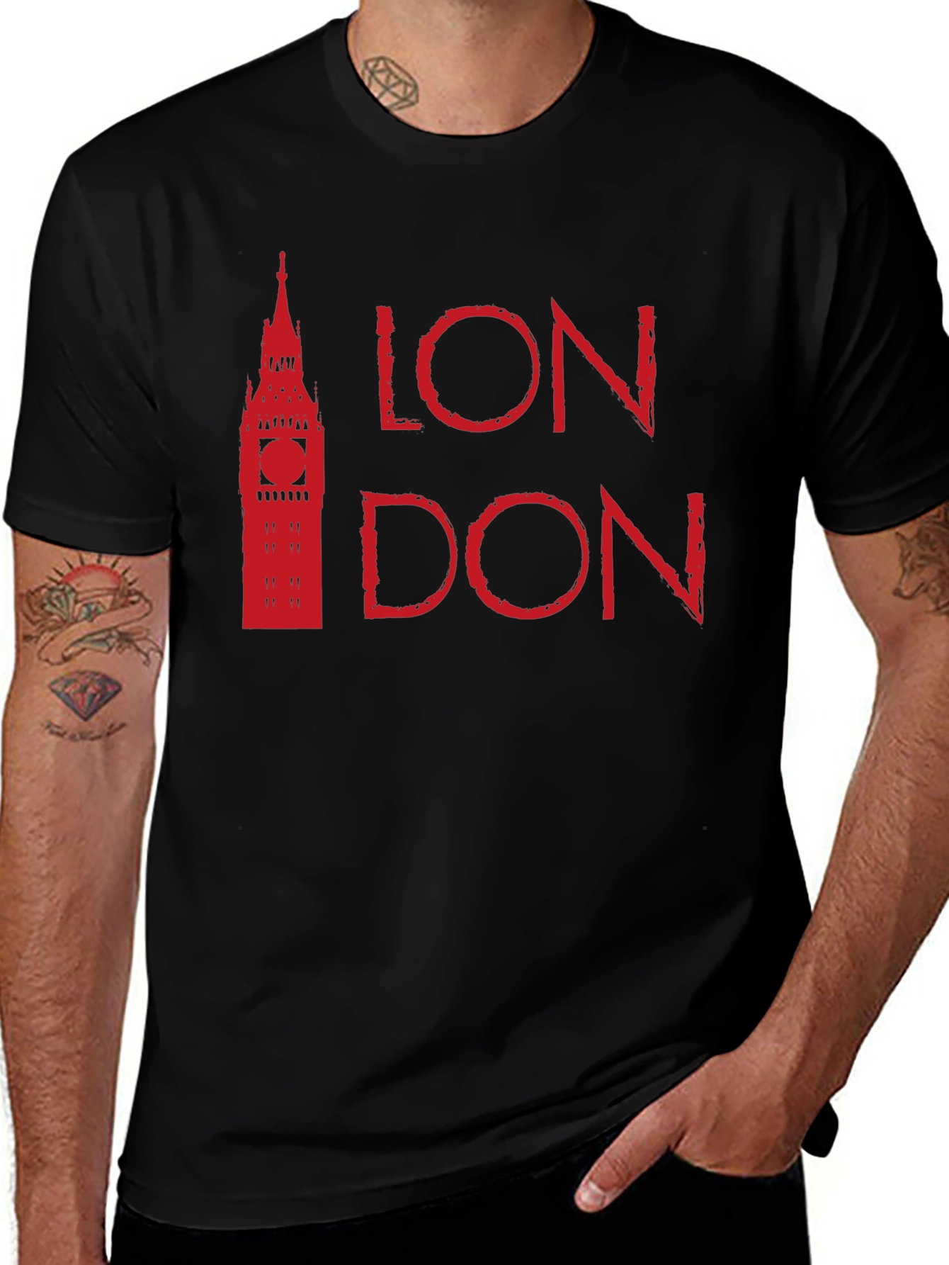 London Big Ben Graphic Black T-Shirt