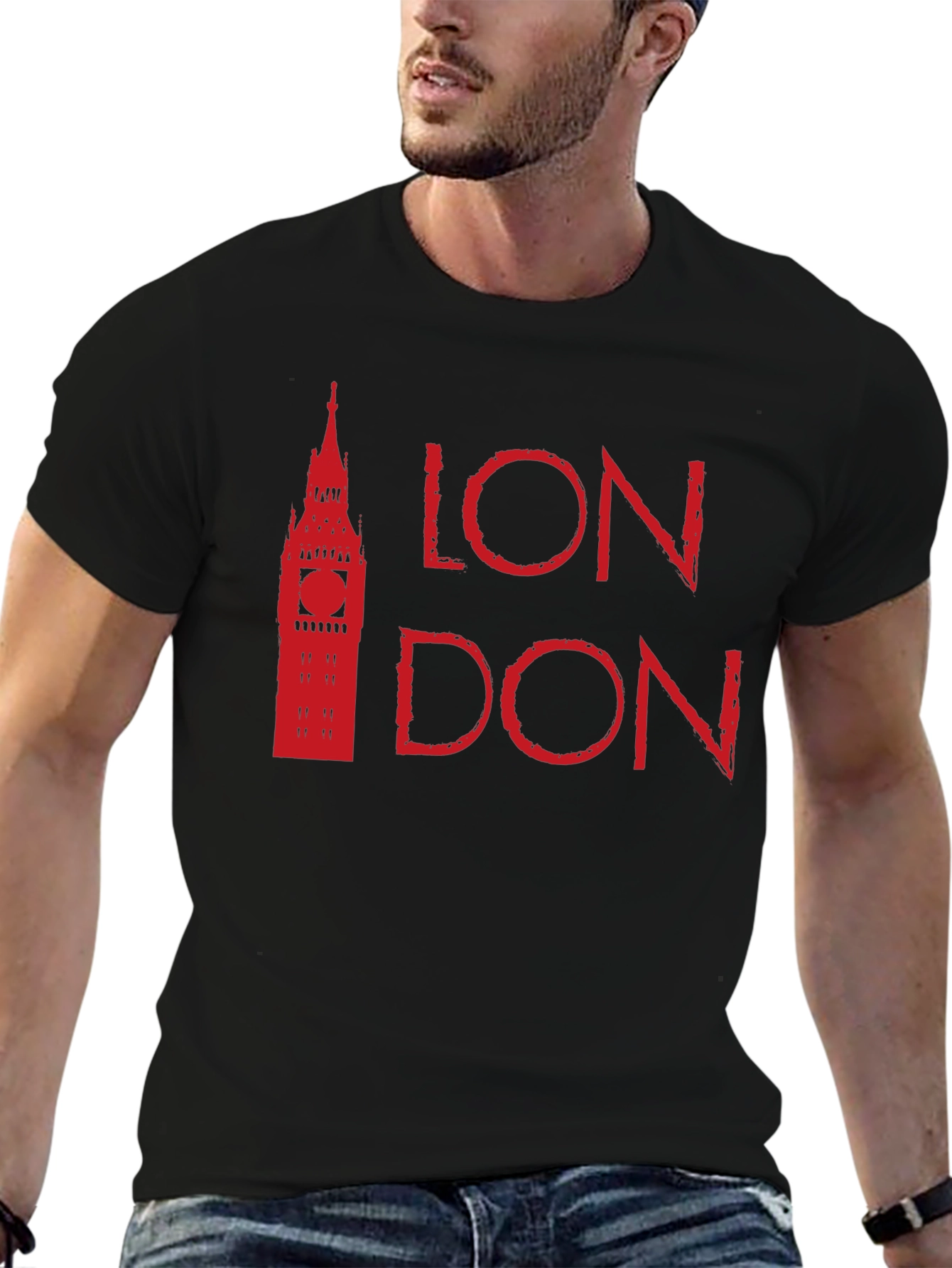 London Big Ben Graphic Black T-Shirt