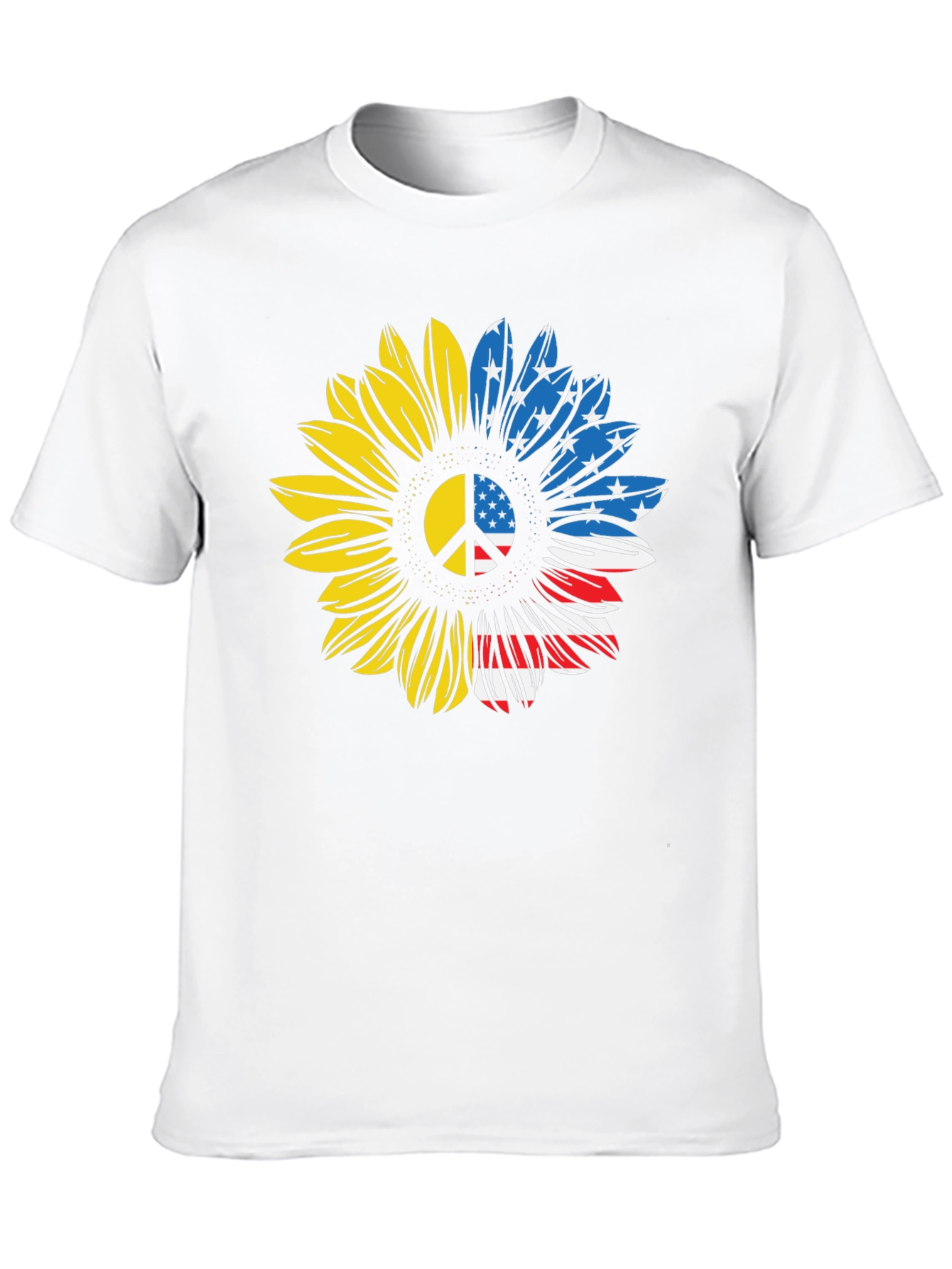 Ukraine USA Flag Sunflower Peace T-Shirt