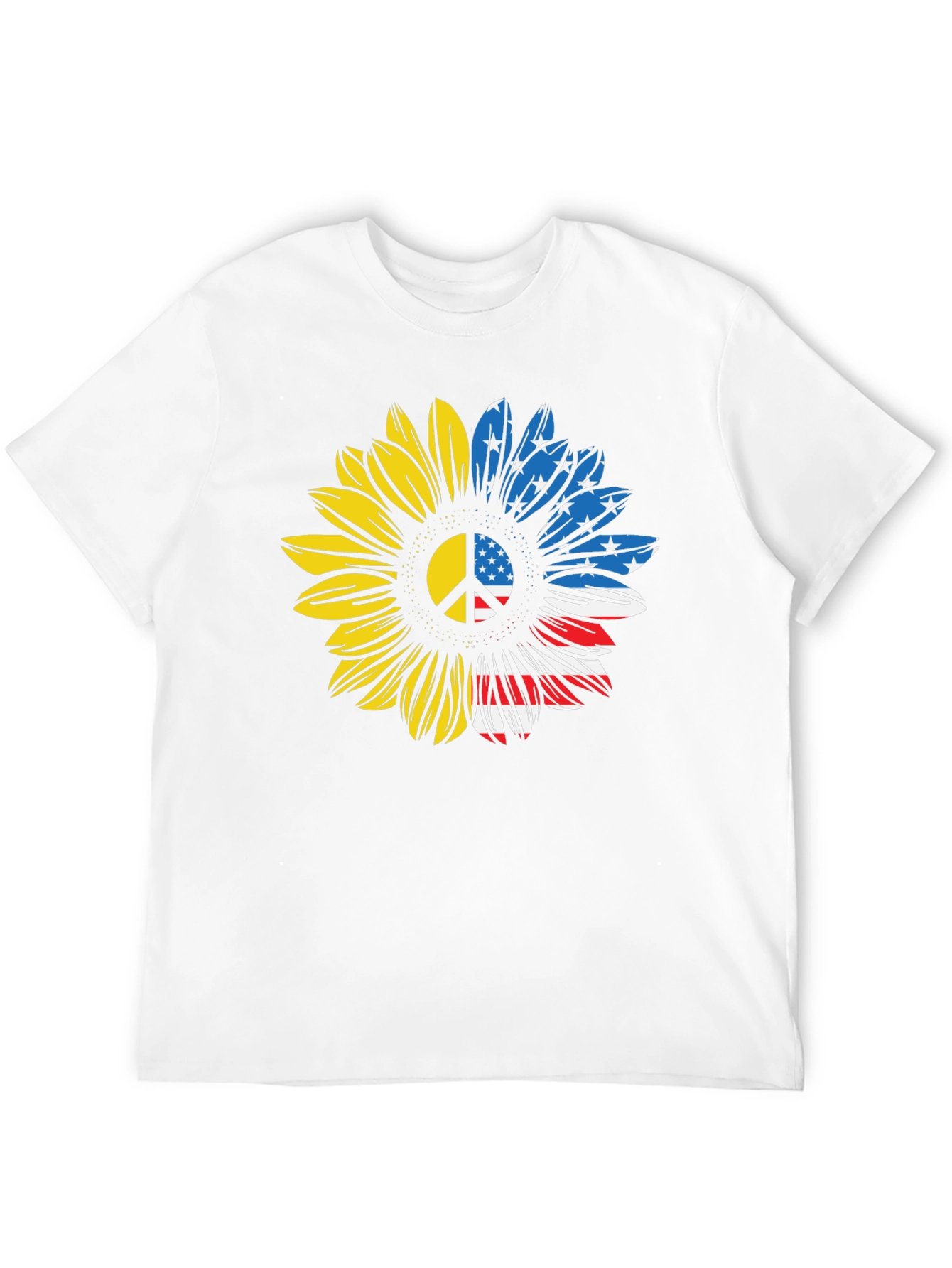 Ukraine USA Flag Sunflower Peace T-Shirt