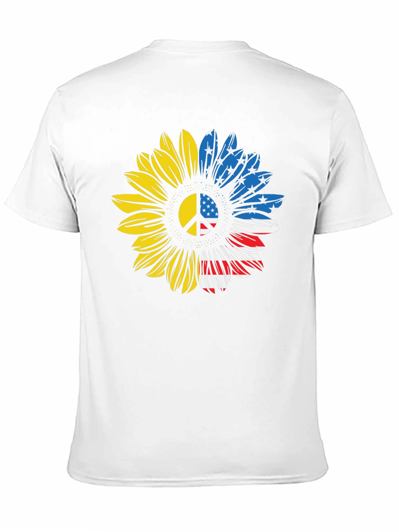 Ukraine USA Flag Sunflower Peace T-Shirt