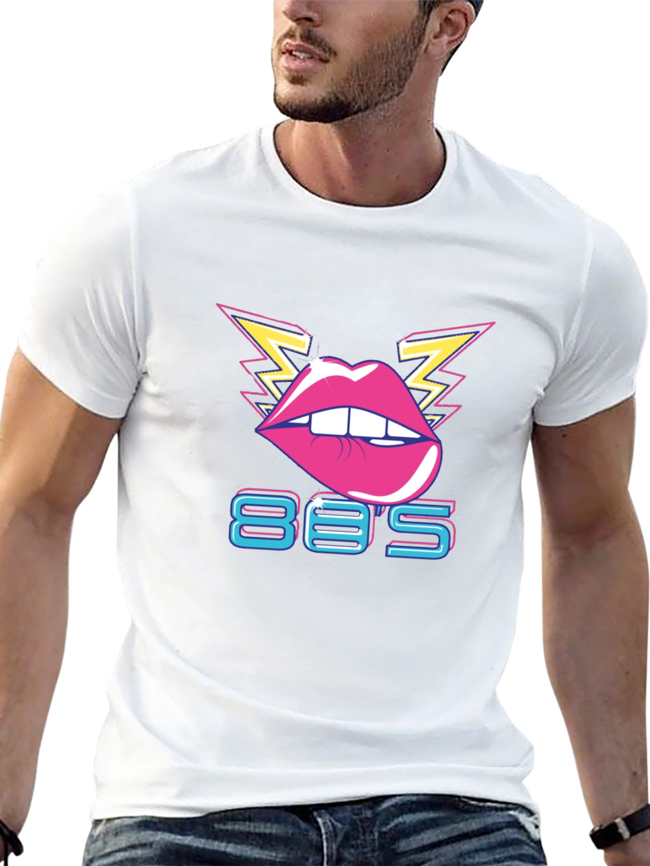 Retro 80s Lips Graphic T-Shirt