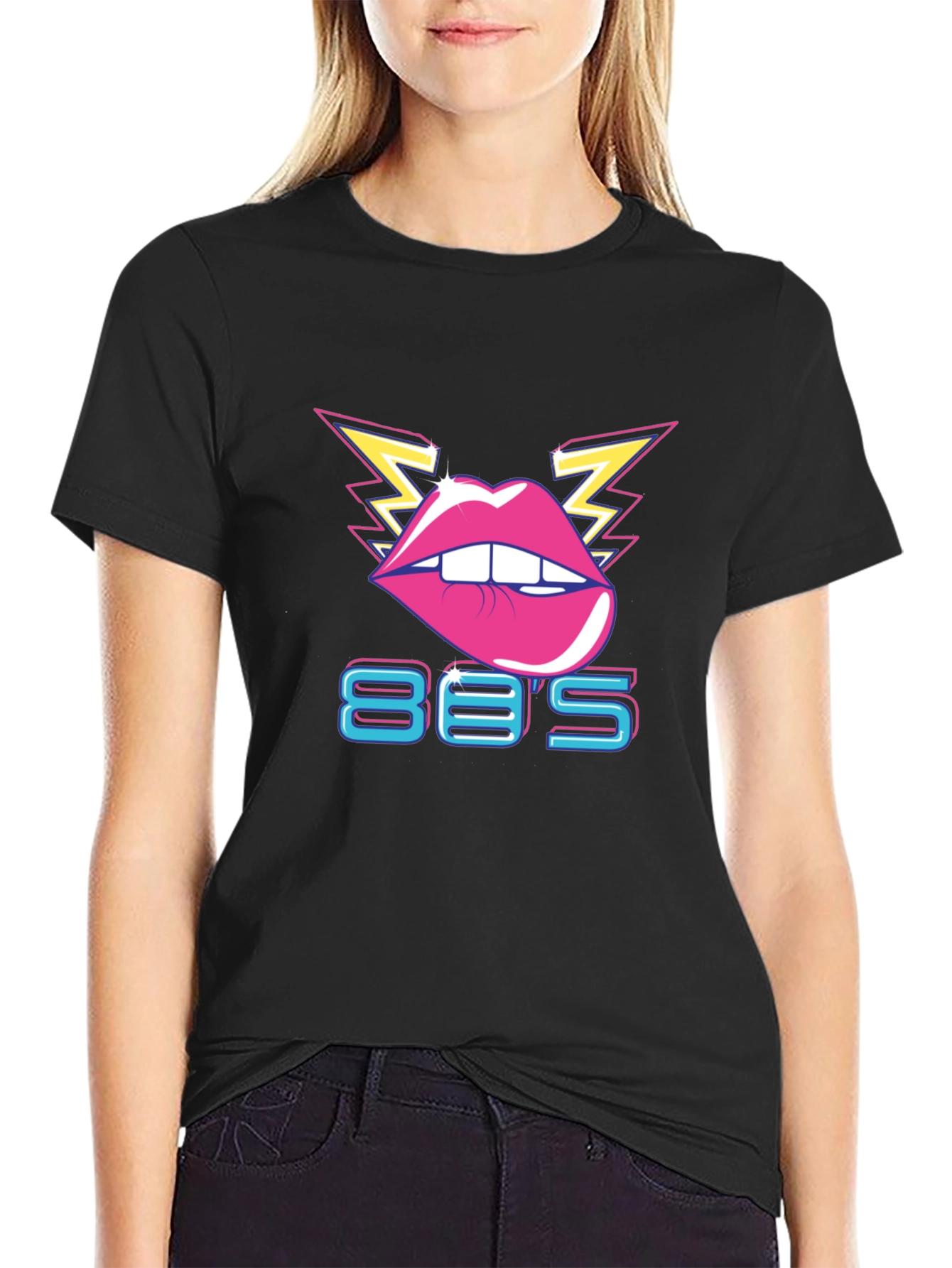 Retro 80s Lips Graphic T-Shirt
