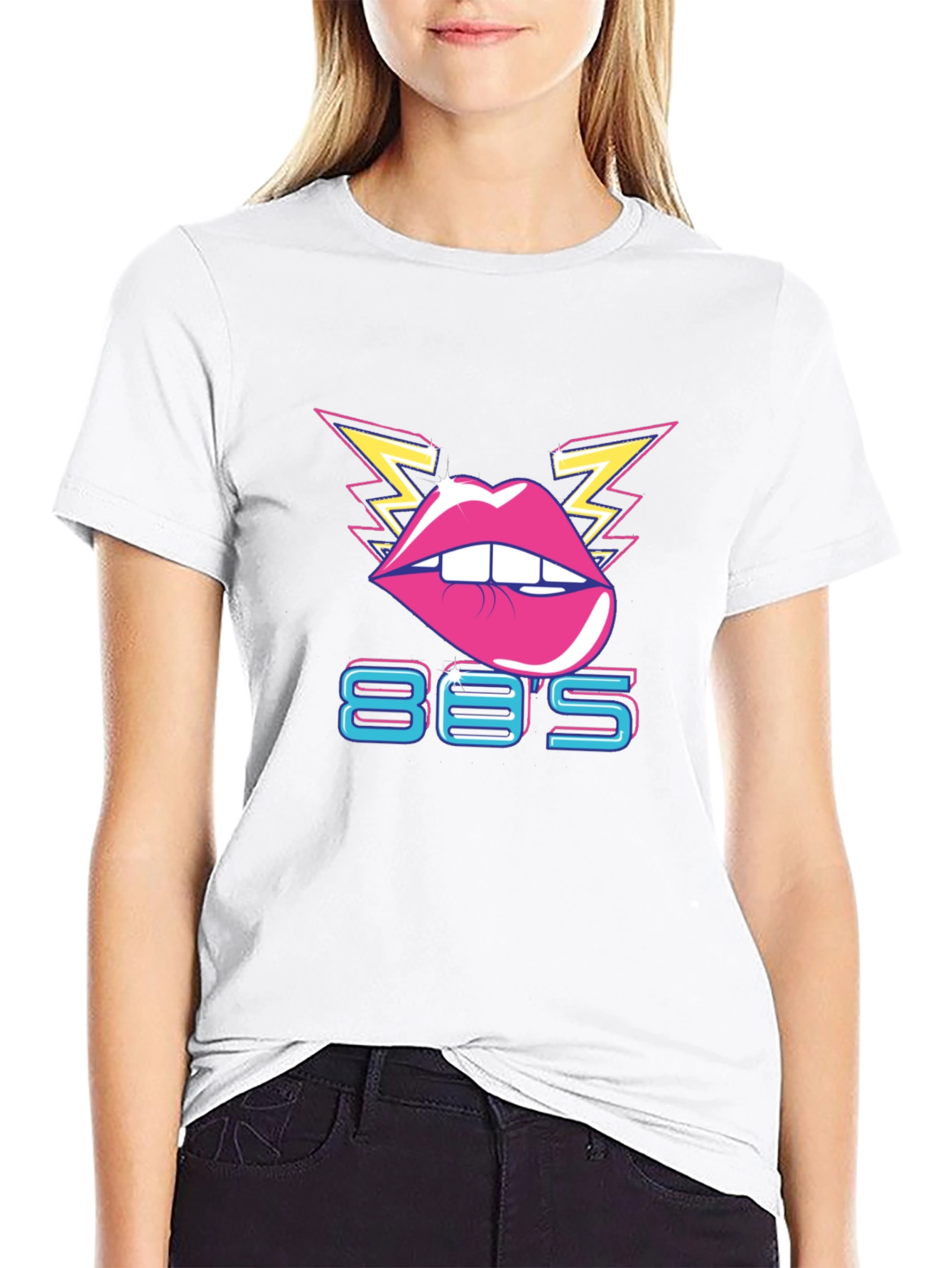 Retro 80s Lips Graphic T-Shirt