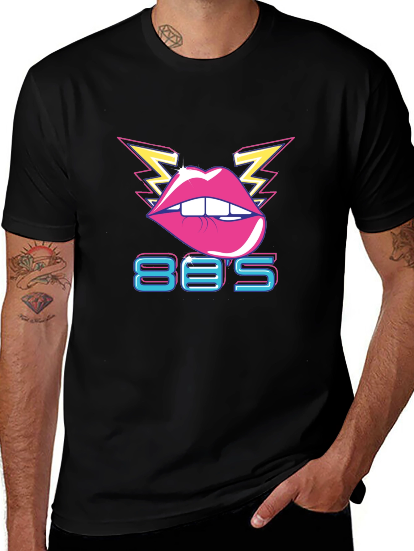 Retro 80s Lips Graphic T-Shirt