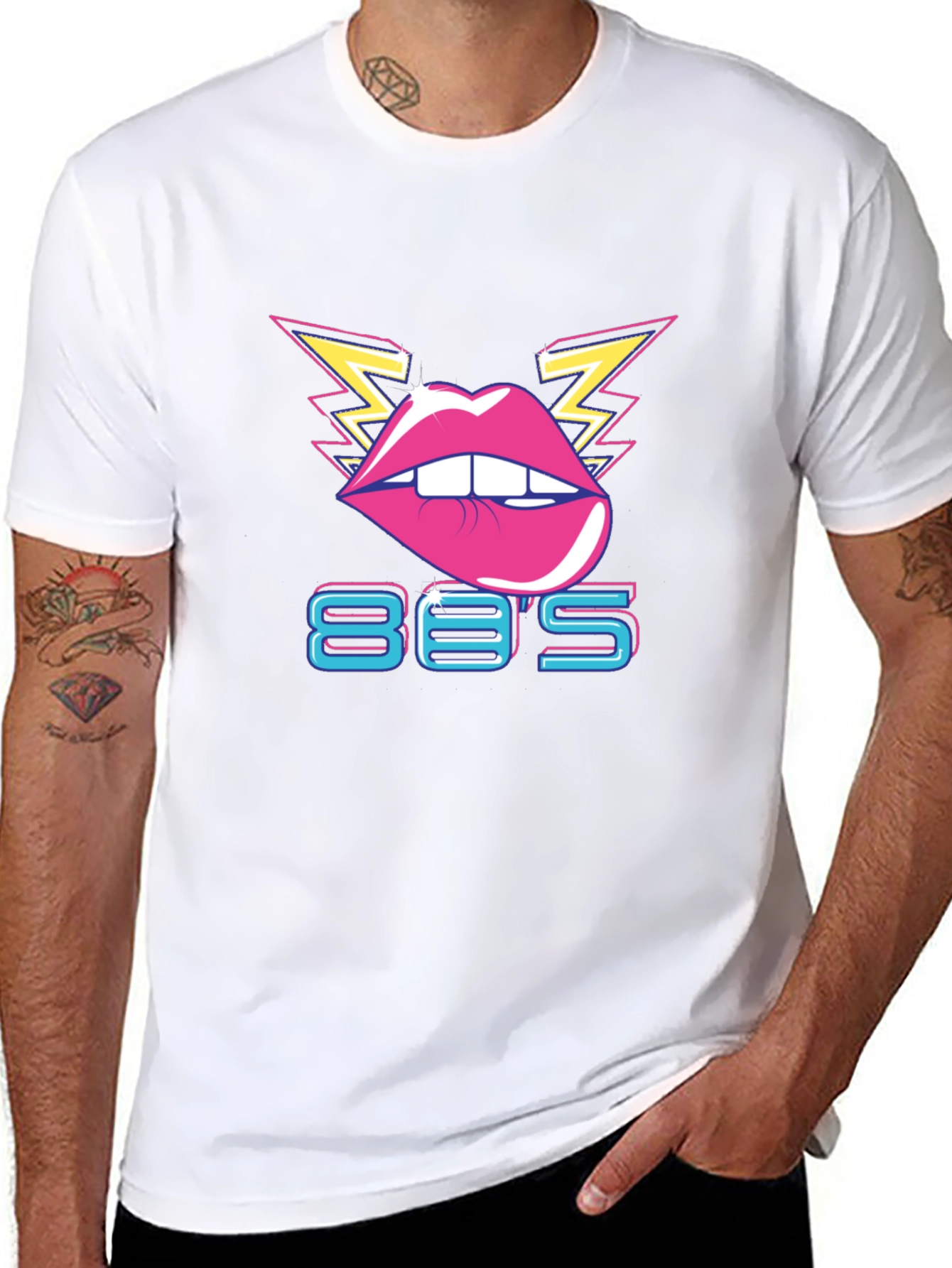 Retro 80s Lips Graphic T-Shirt