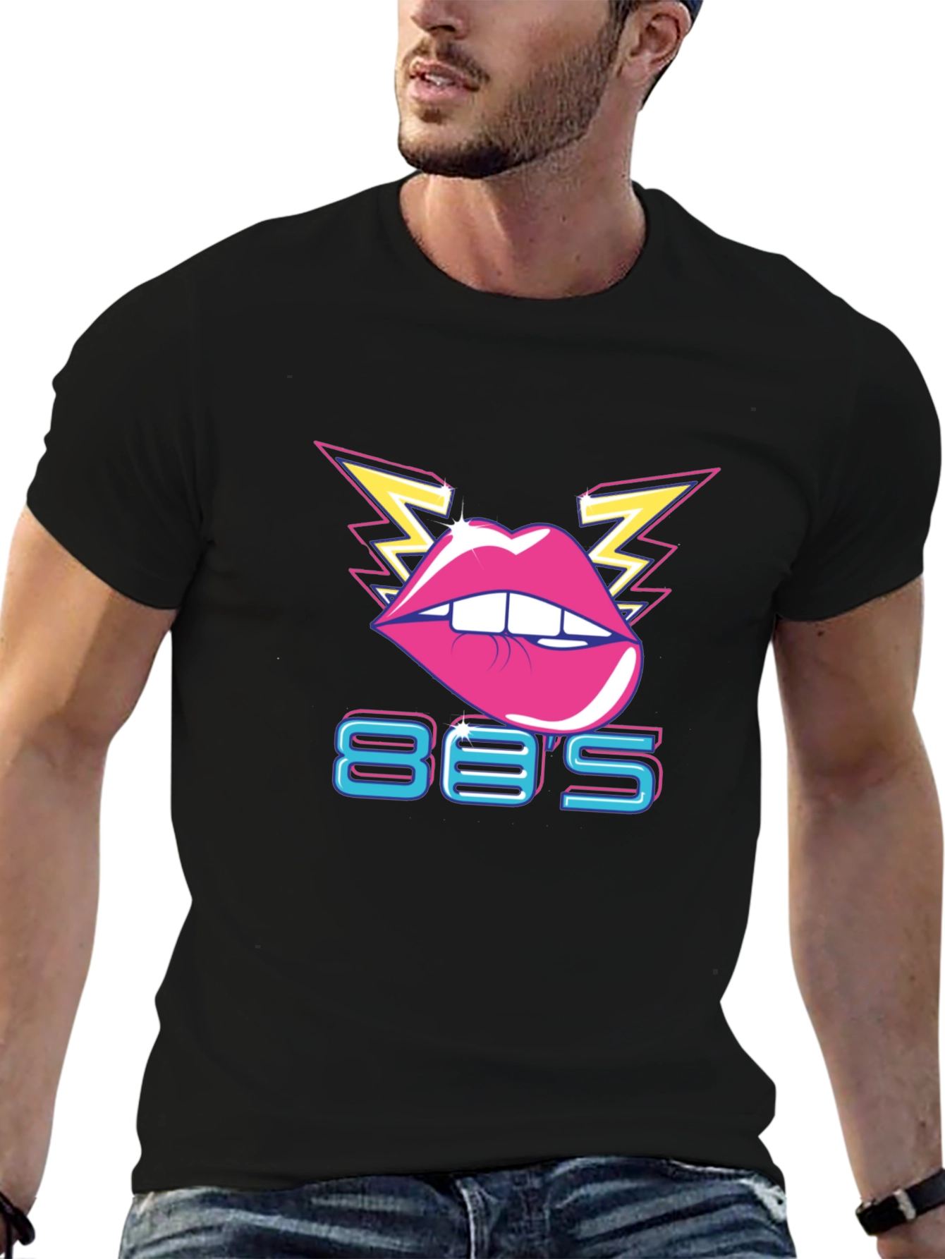Retro 80s Lips Graphic T-Shirt