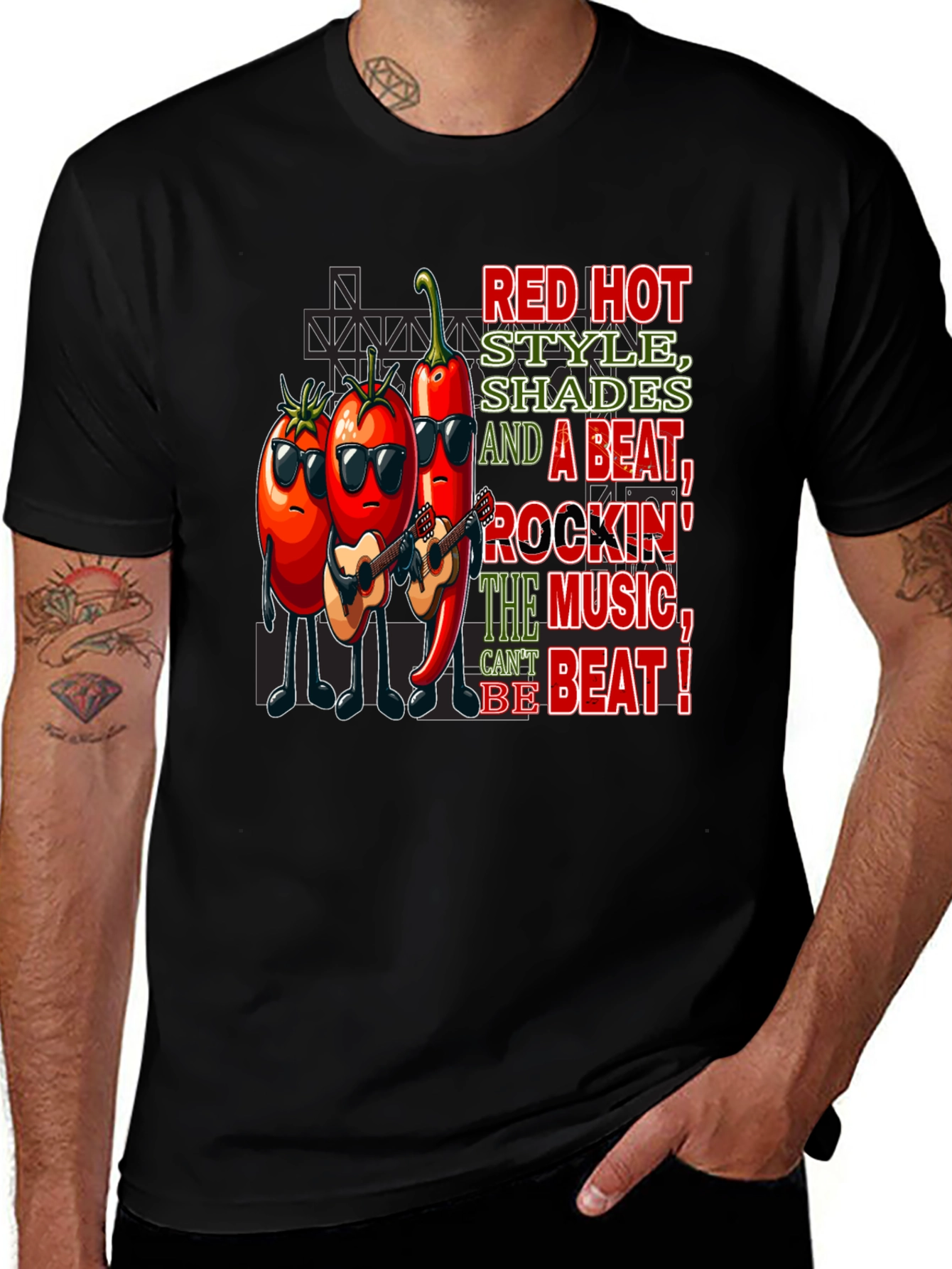 Red Hot Style Graphic T-Shirt - Music Lover Tee