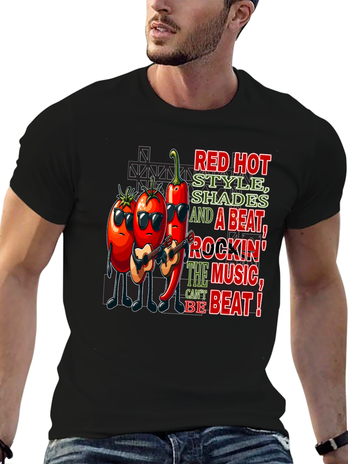 Red Hot Style Graphic T-Shirt - Music Lover Tee
