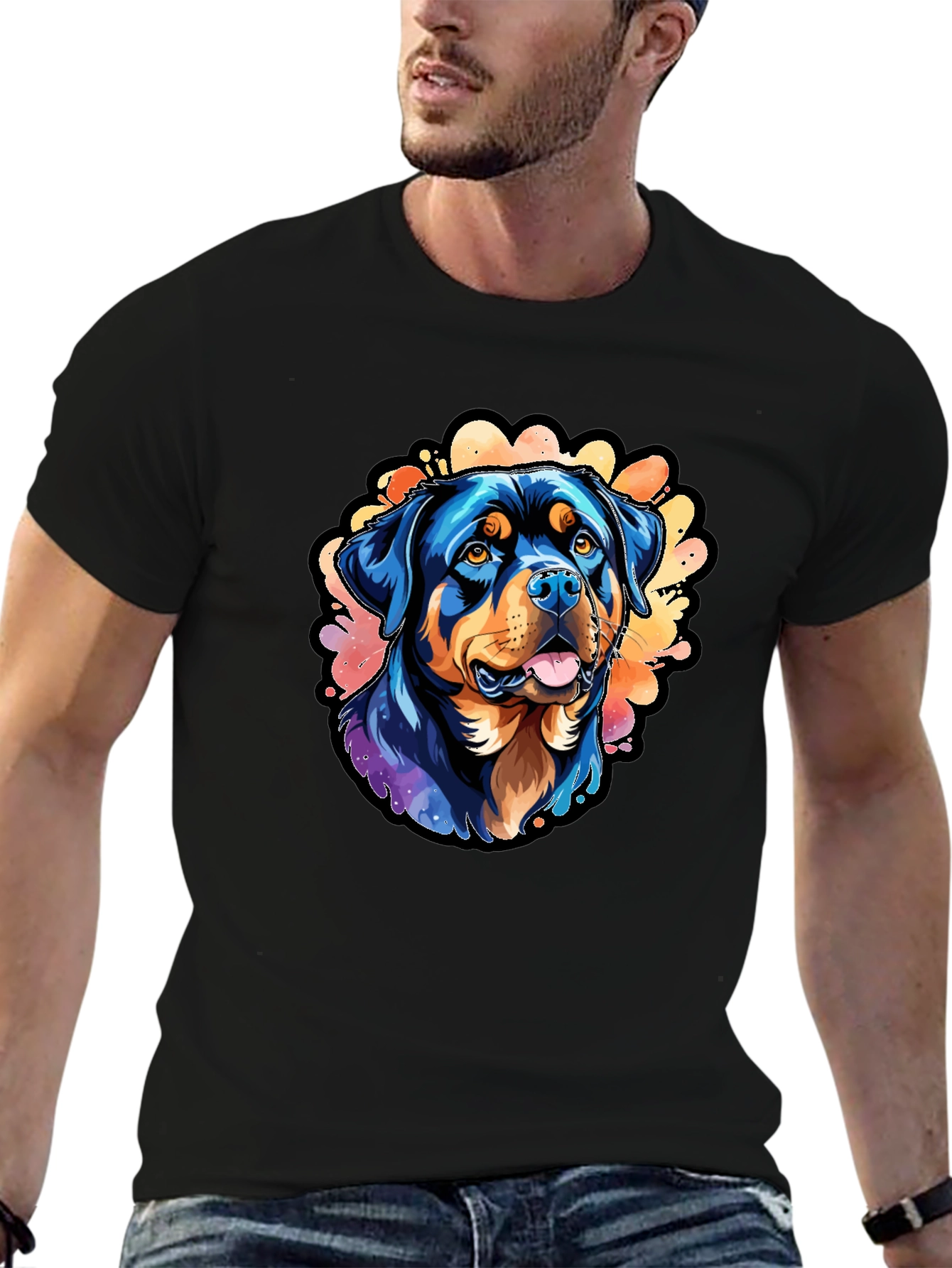 Rottweiler Dog Graphic T-Shirt - Stylish Animal Tee