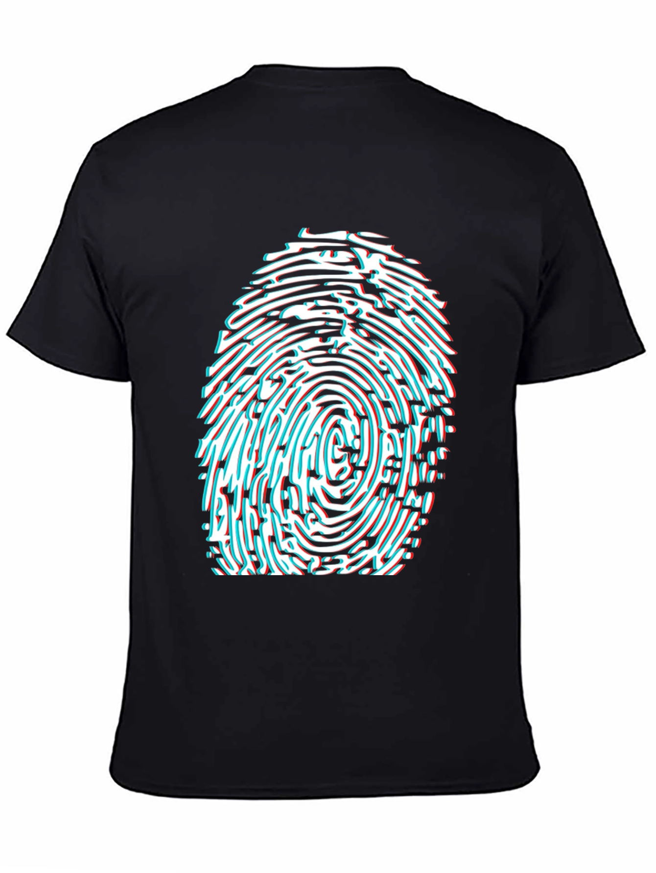Abstract Fingerprint Graphic Tee - Black