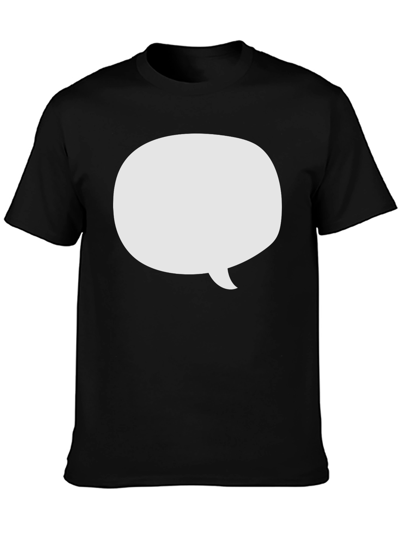 Black T-Shirt with White Speech Bubble