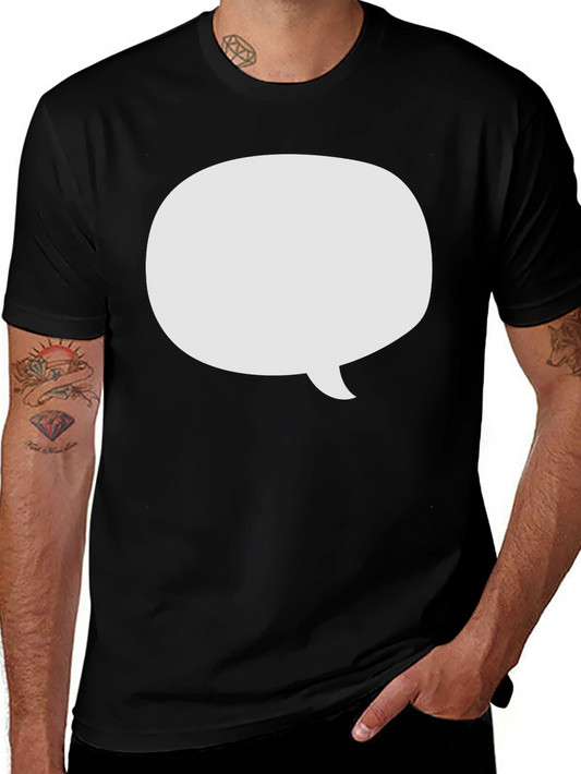 Black T-Shirt with White Speech Bubble