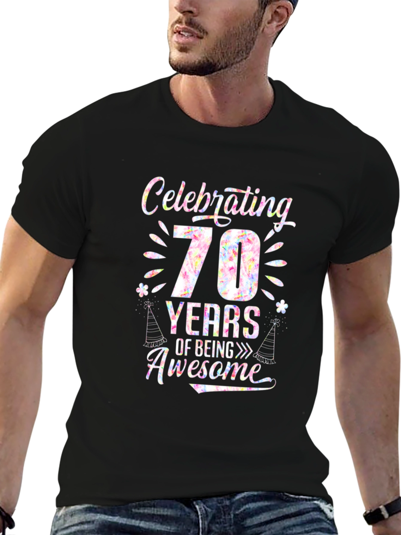 Celebrating 70 Years of Being Awesome Black T-Shirt