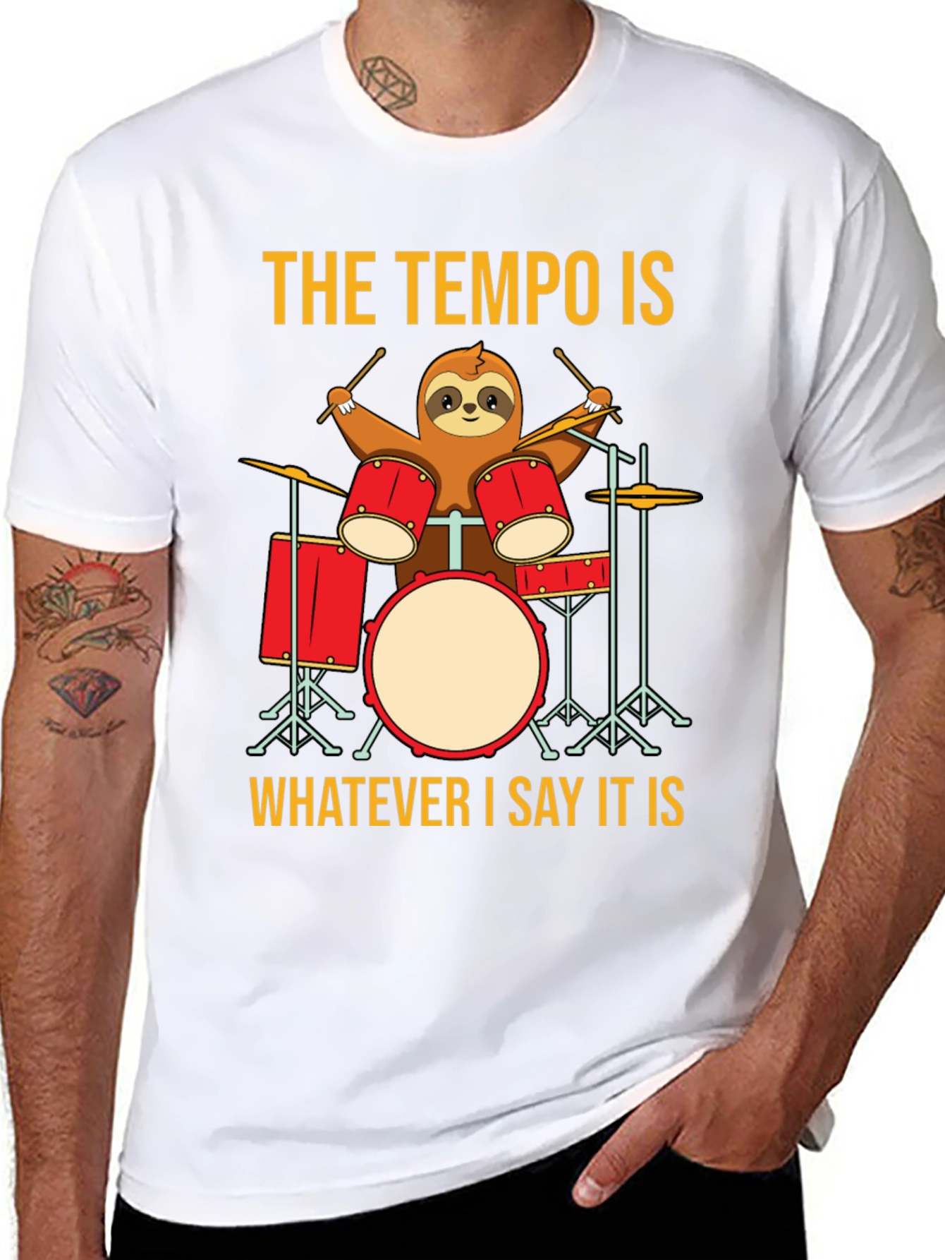 The Tempo Is Sloth Drummer T-Shirt