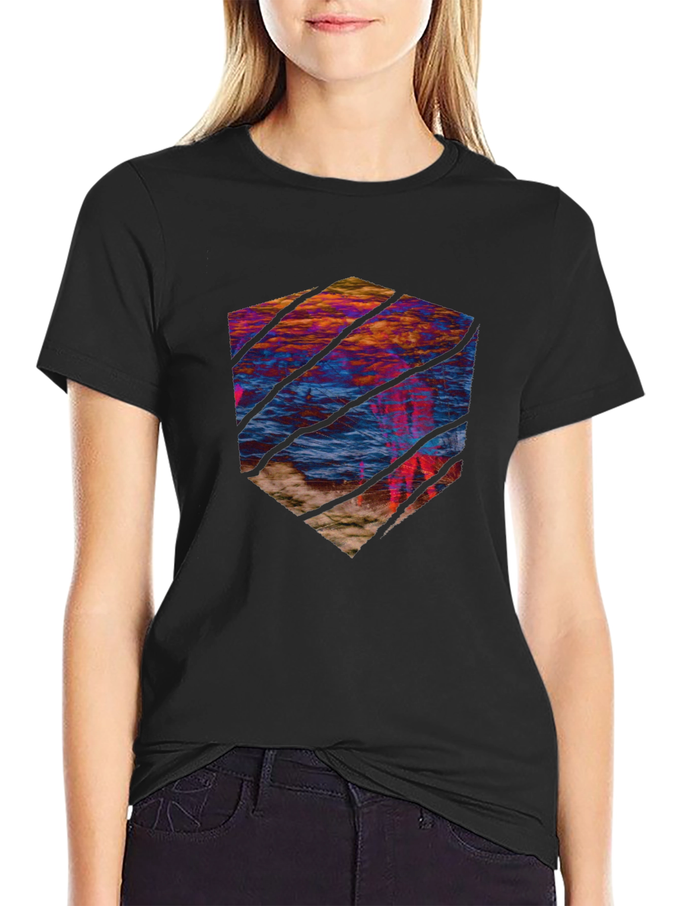Abstract Landscape Tee - Artistic Graphic Print Shirt