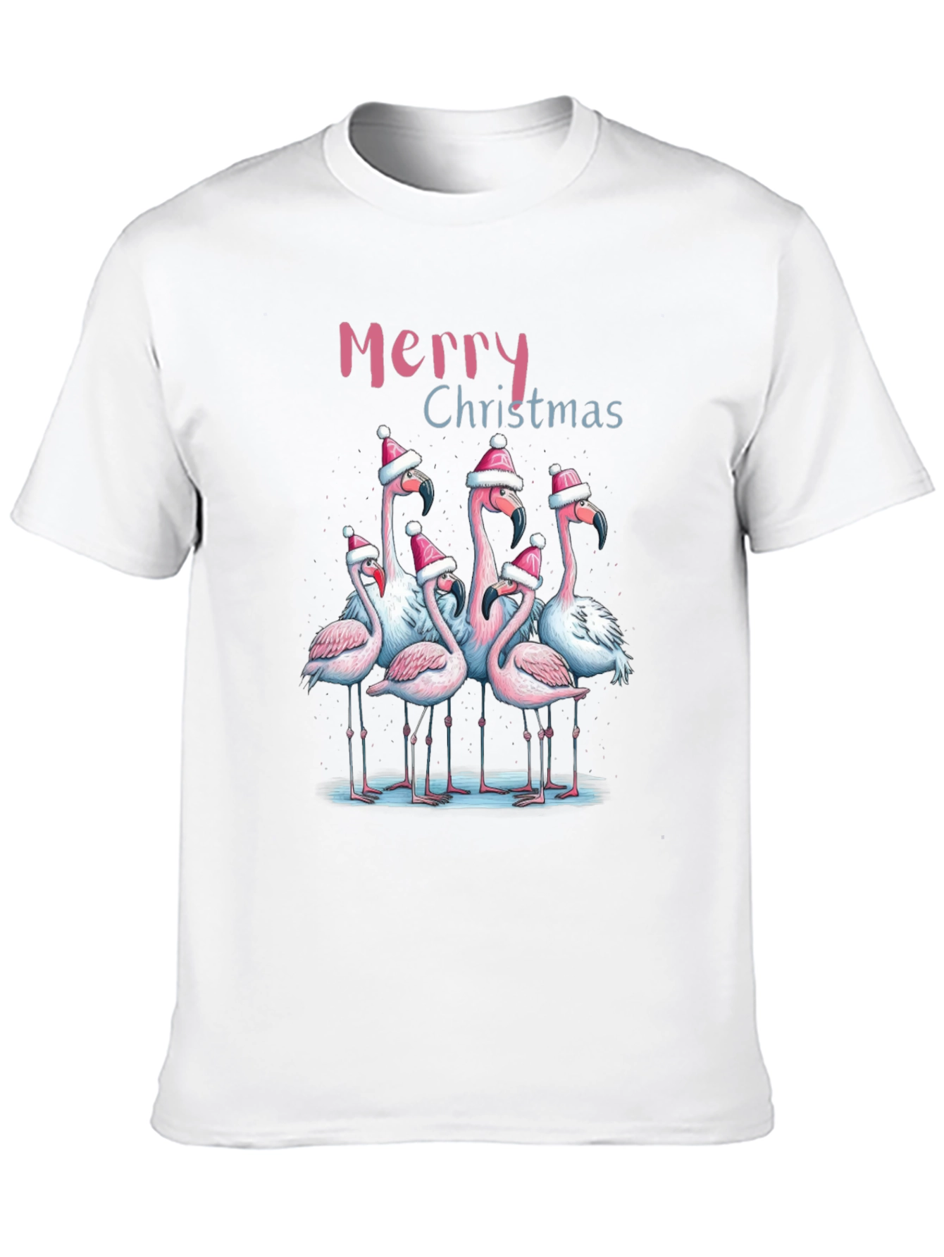 Flamingo Merry Christmas Graphic Tee