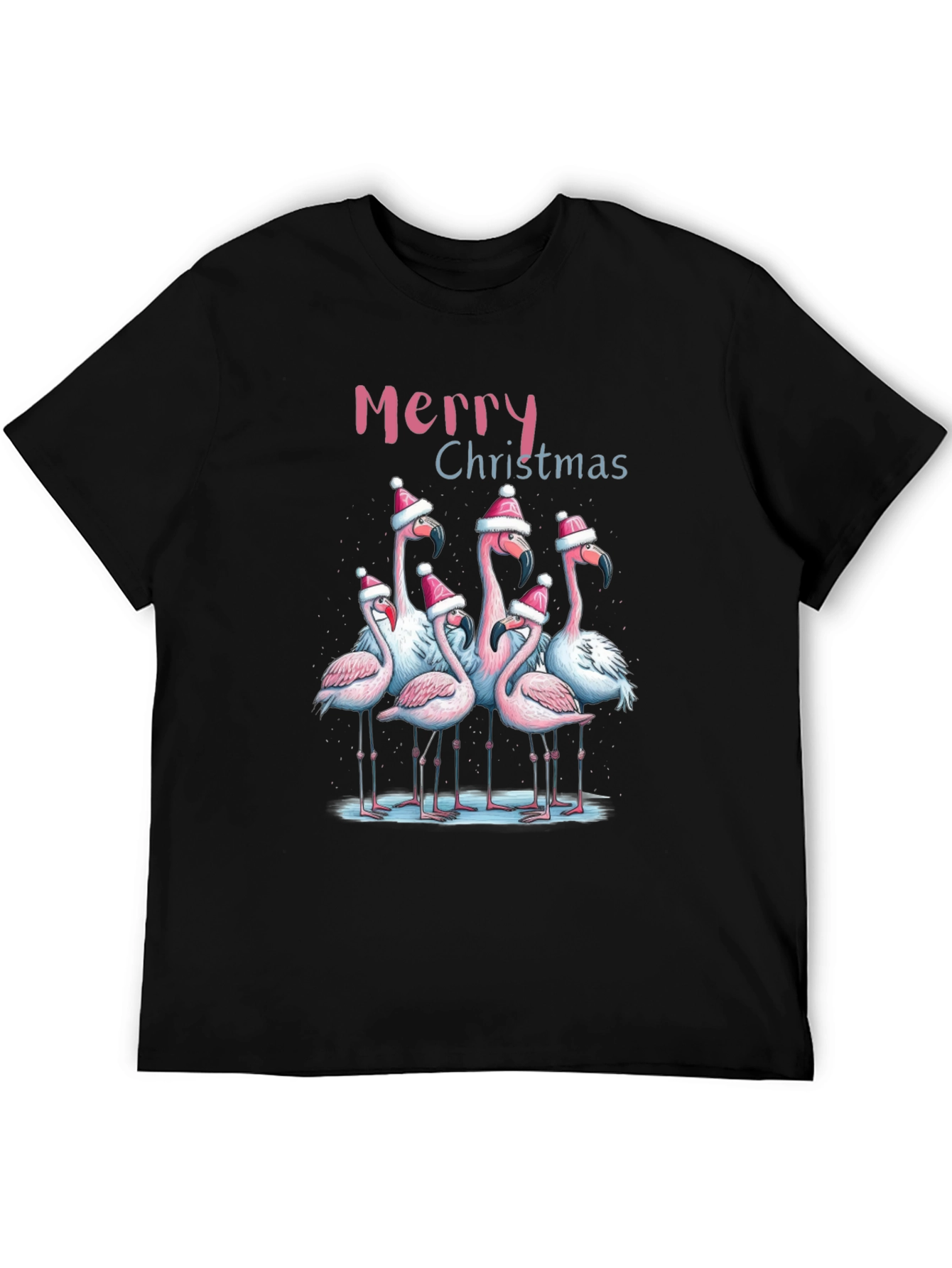 Flamingo Merry Christmas Graphic Tee