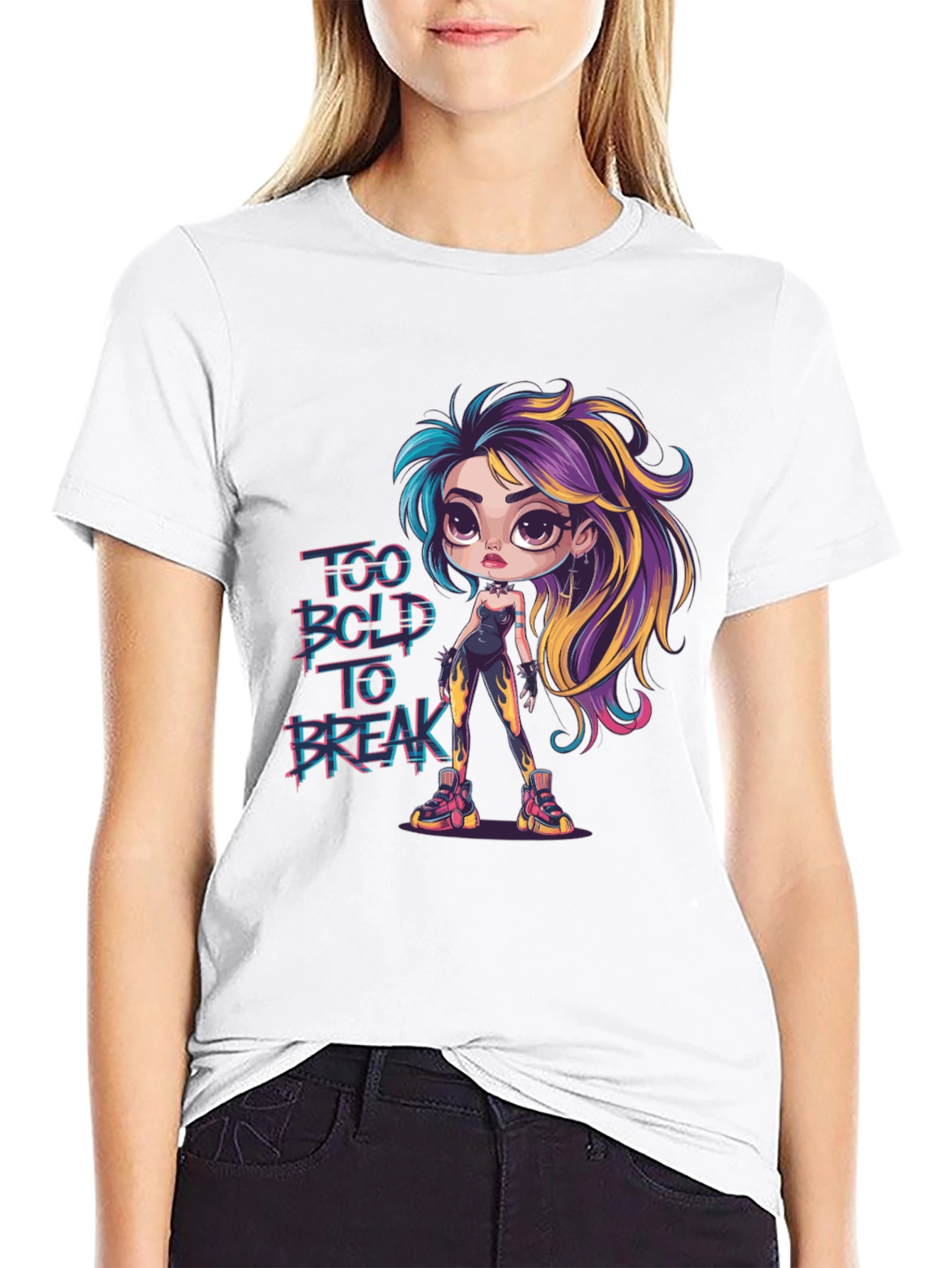 Bold Cartoon Graphic Print T-Shirt