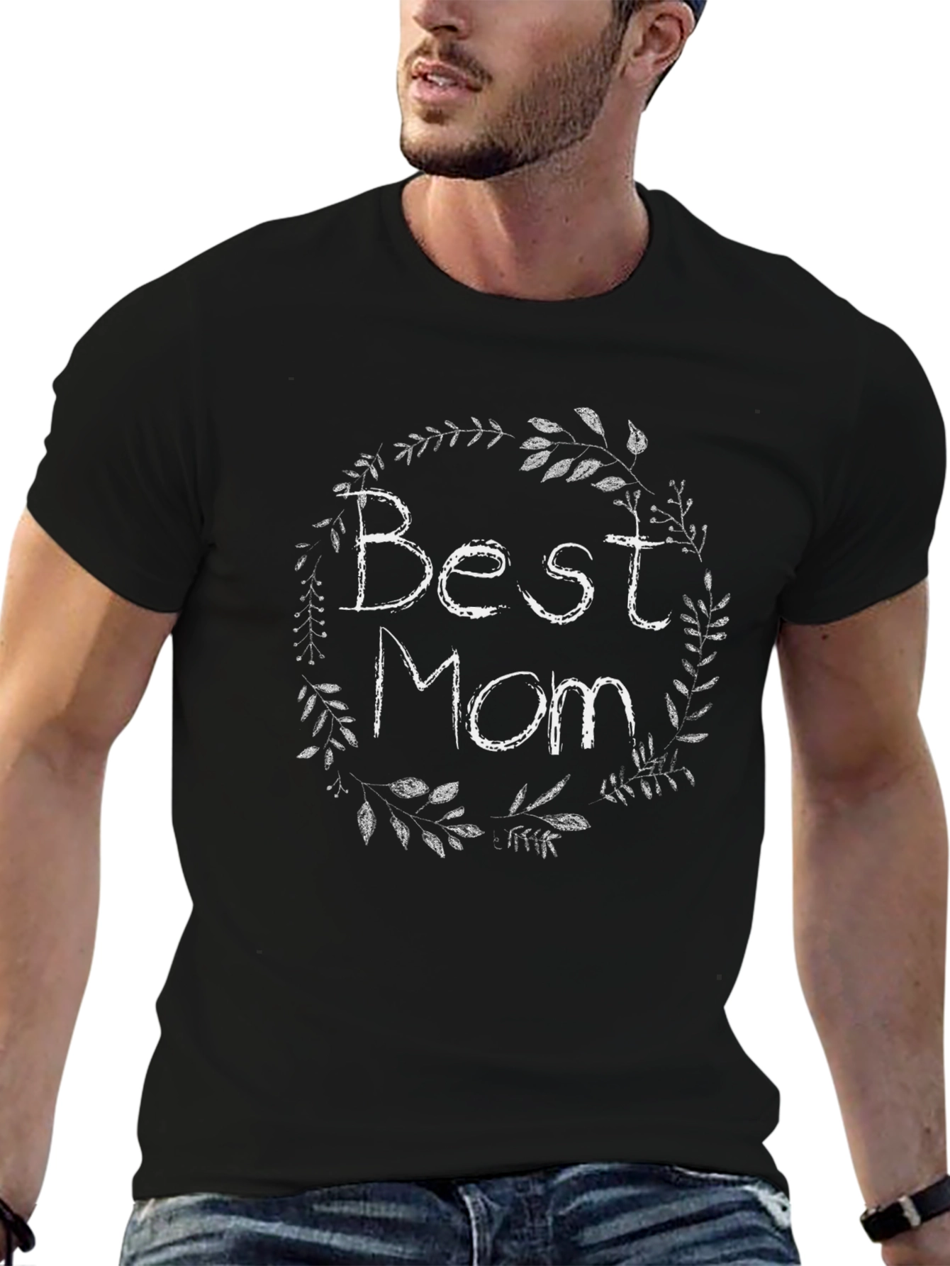 Best Mom Ever T-Shirt - Floral Wreath Graphic