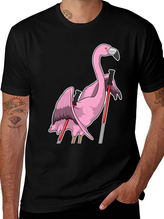 Flamingo Skier Graphic Tee