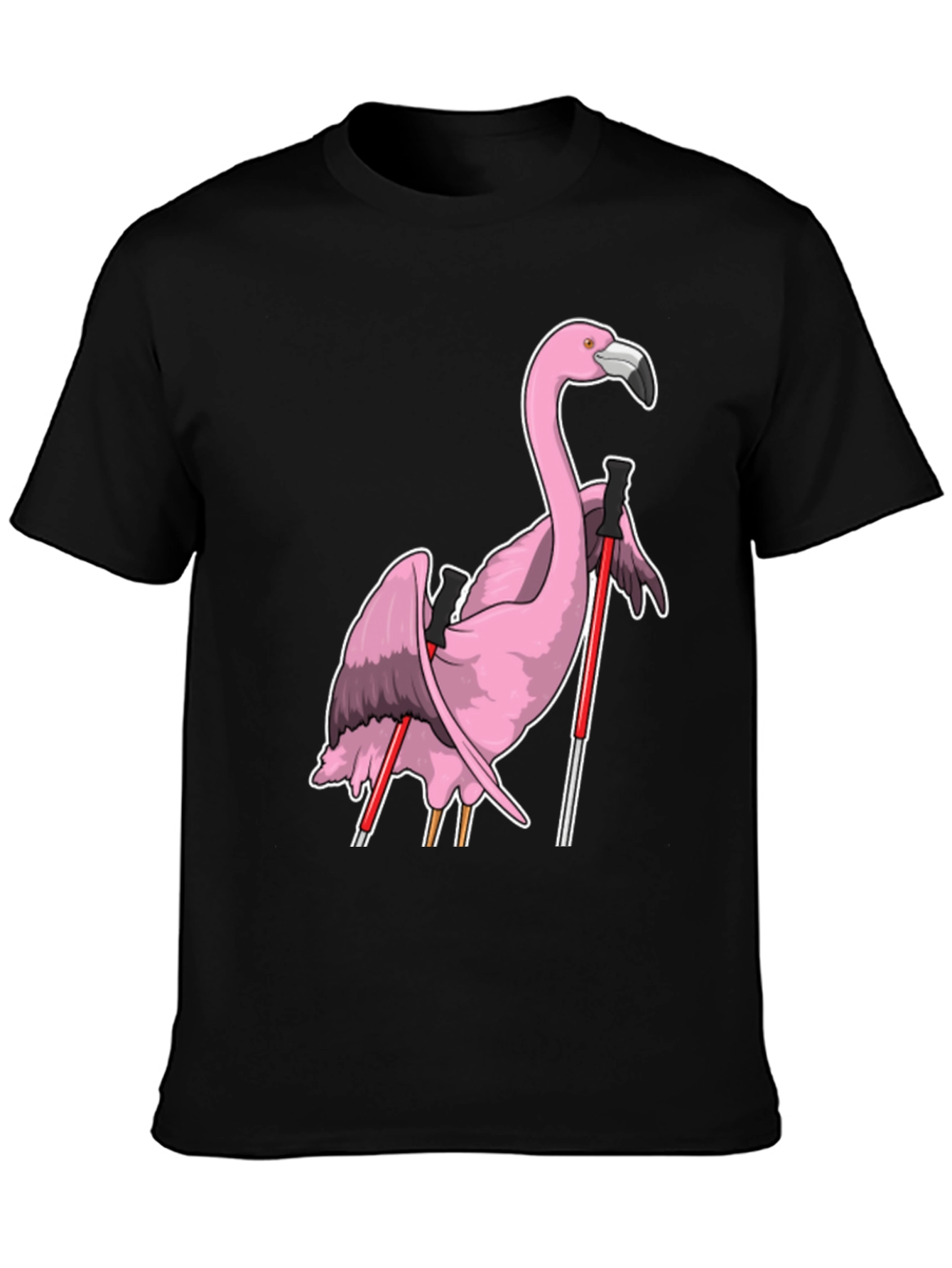 Flamingo Skier Graphic Tee