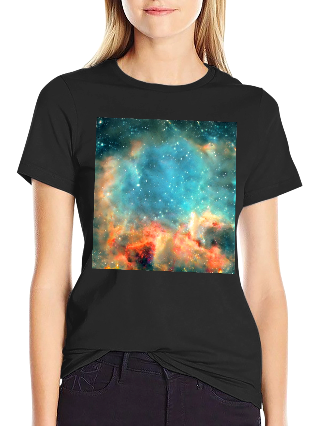 Nebula Print Black T-Shirt