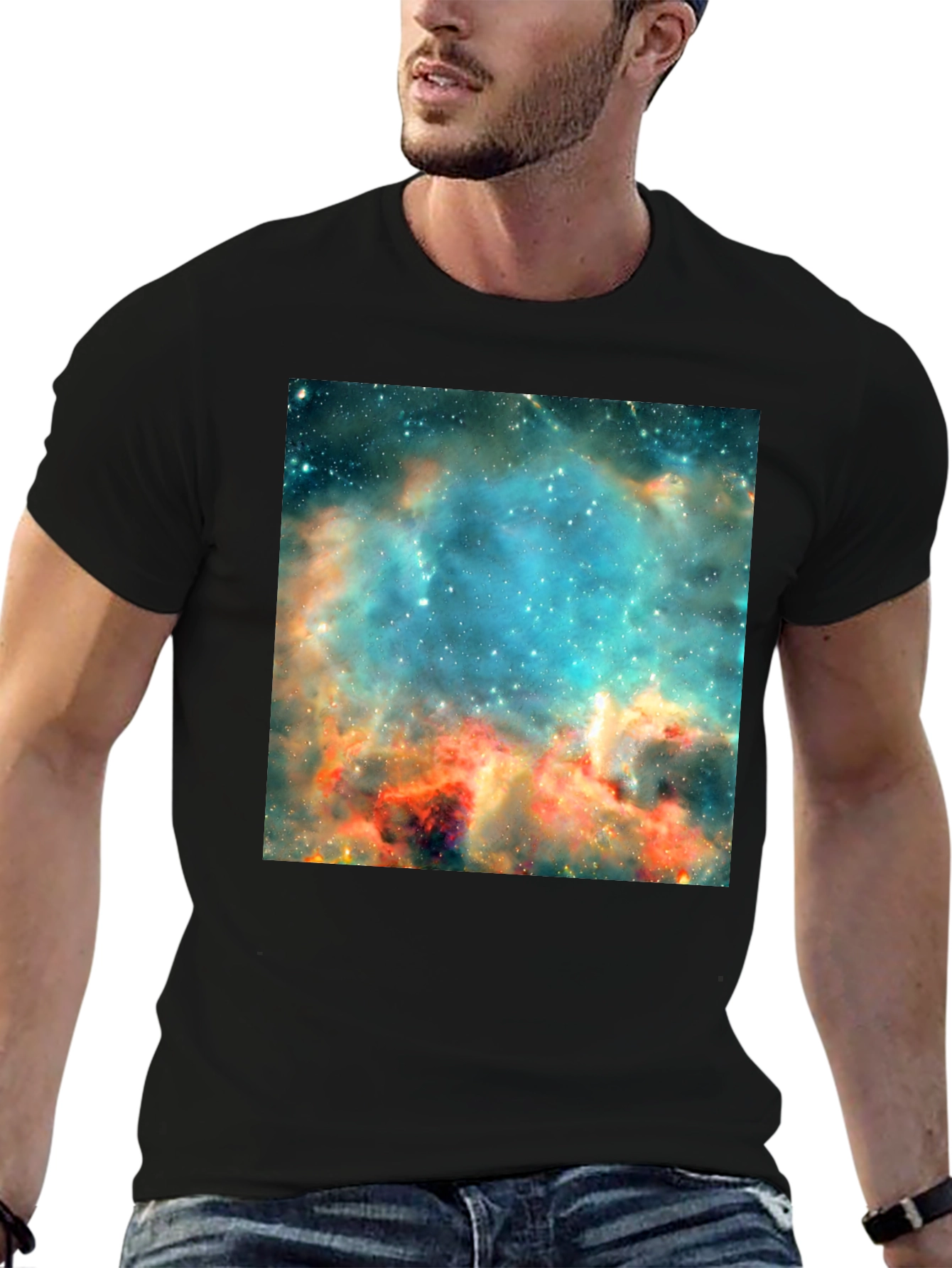 Nebula Print Black T-Shirt