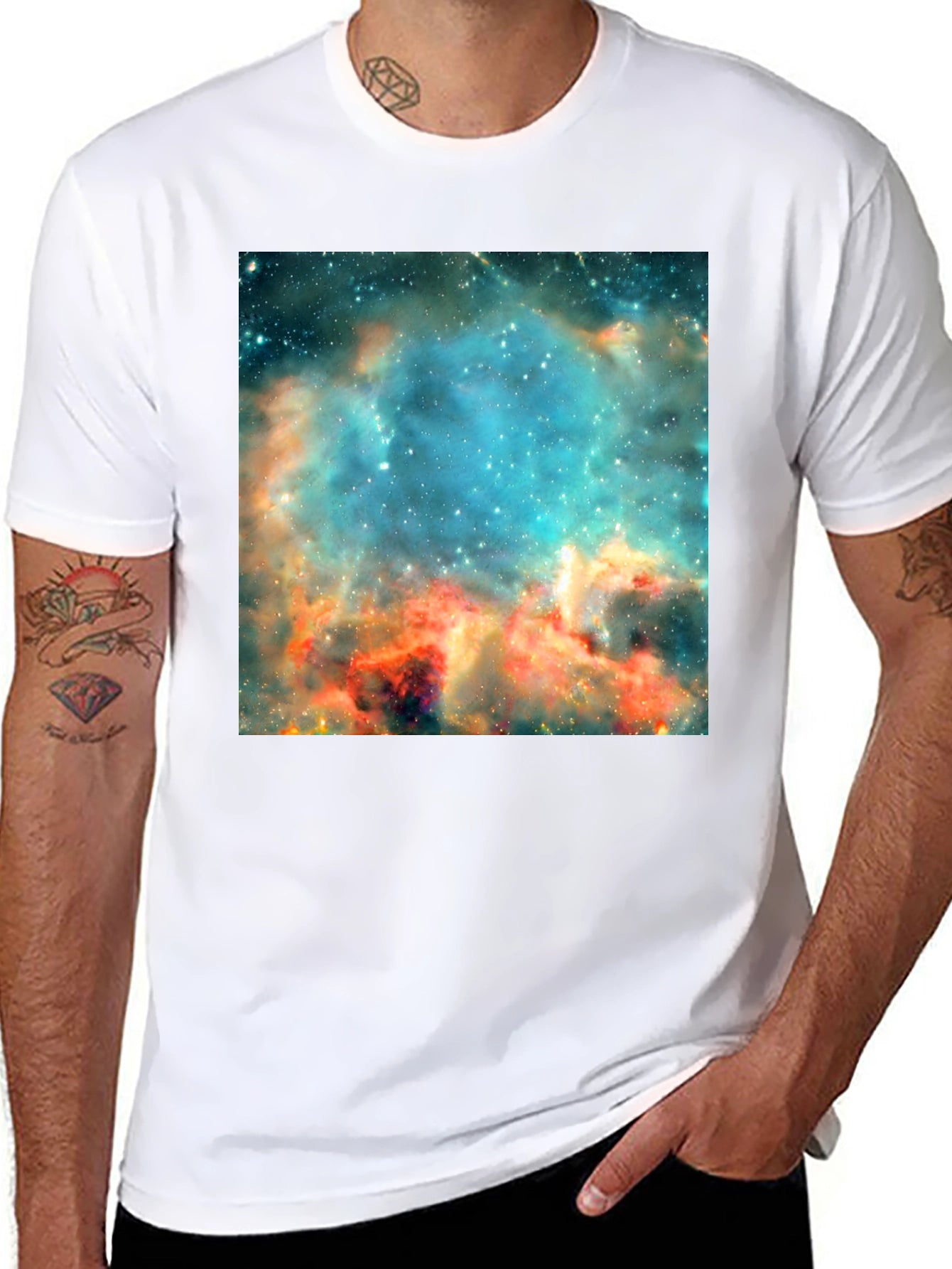 Nebula Print Black T-Shirt