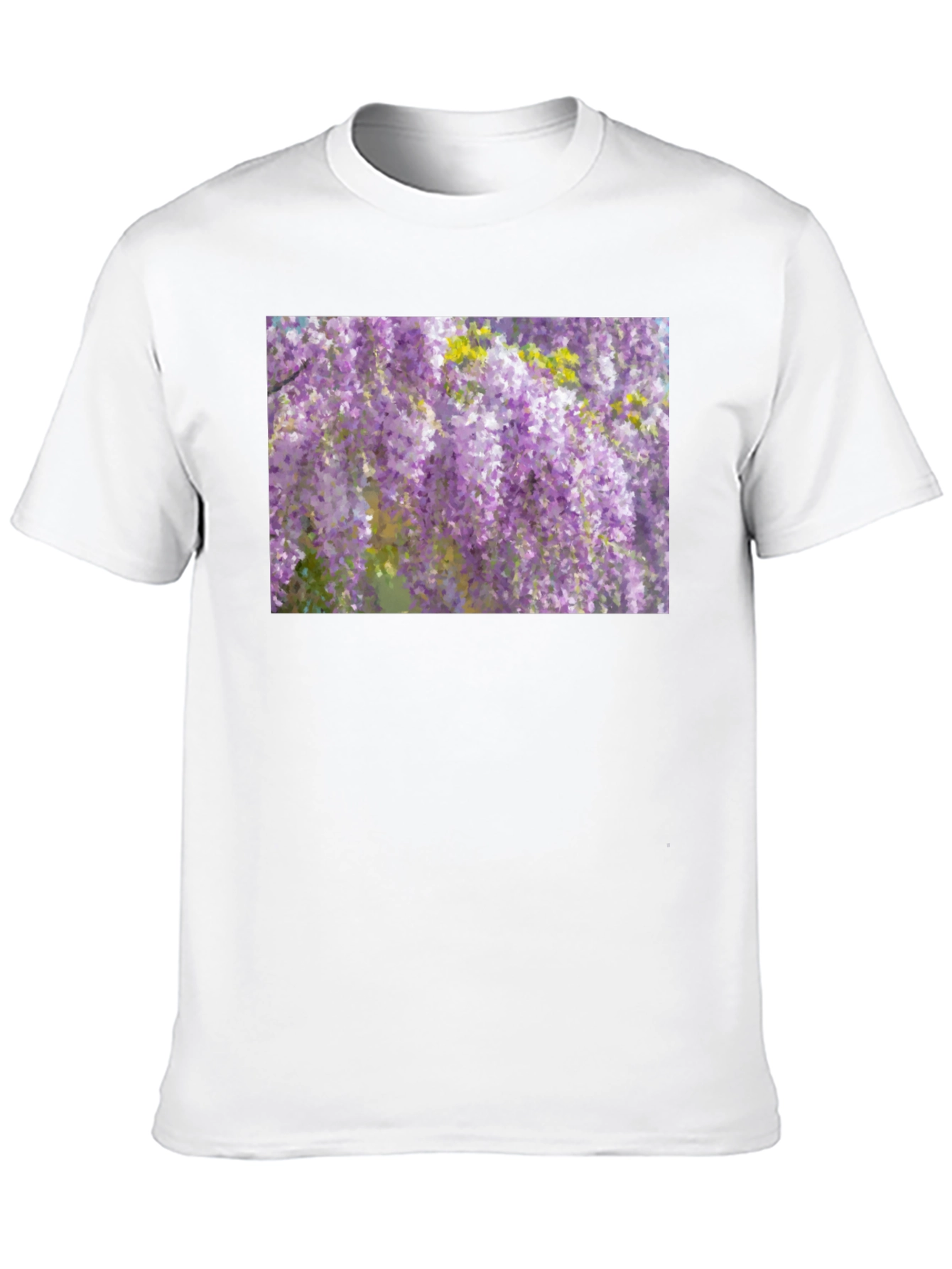 Wisteria Print Black T-Shirt